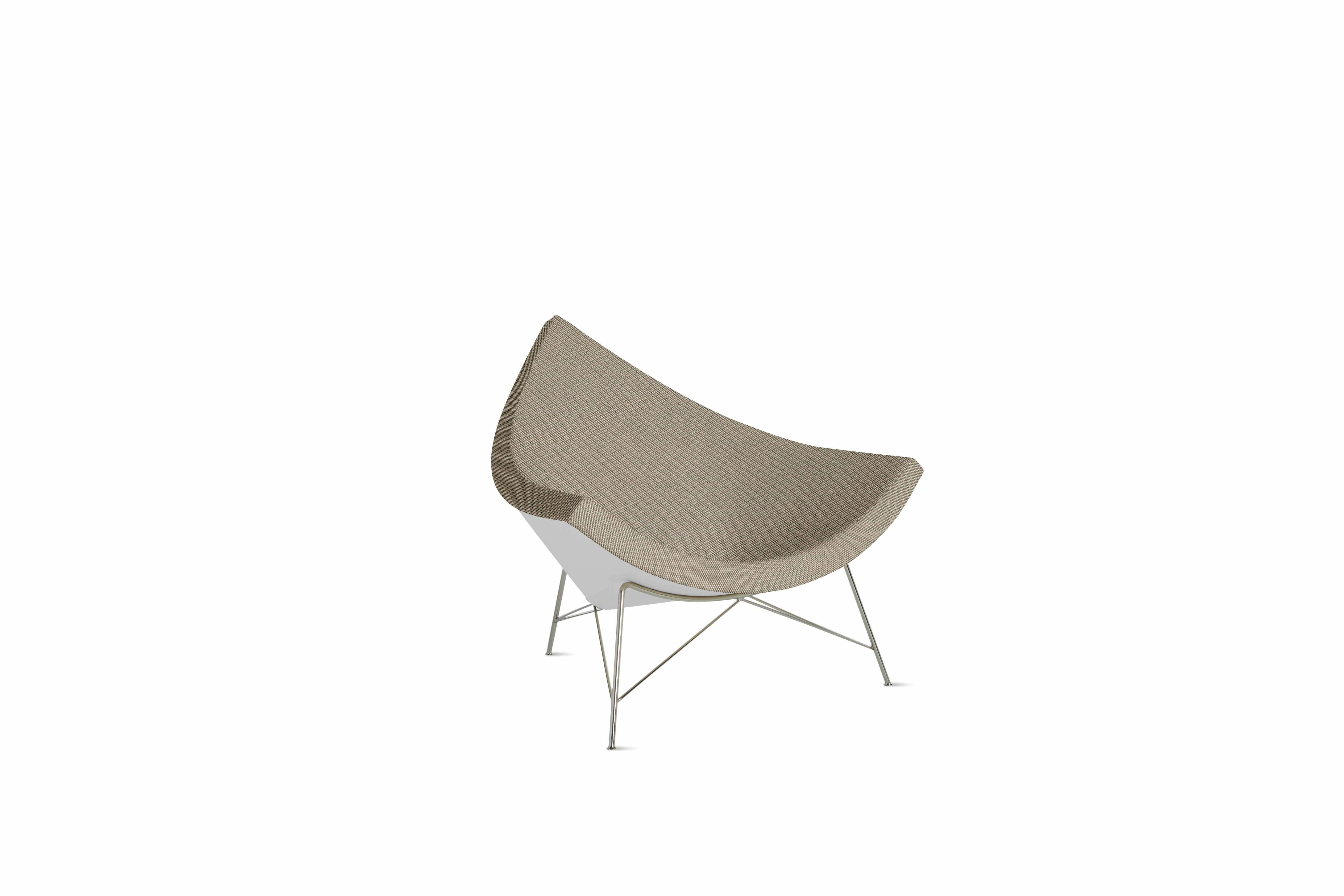 Nelson Coconut Chair in Isa Bashful with Chrome Base