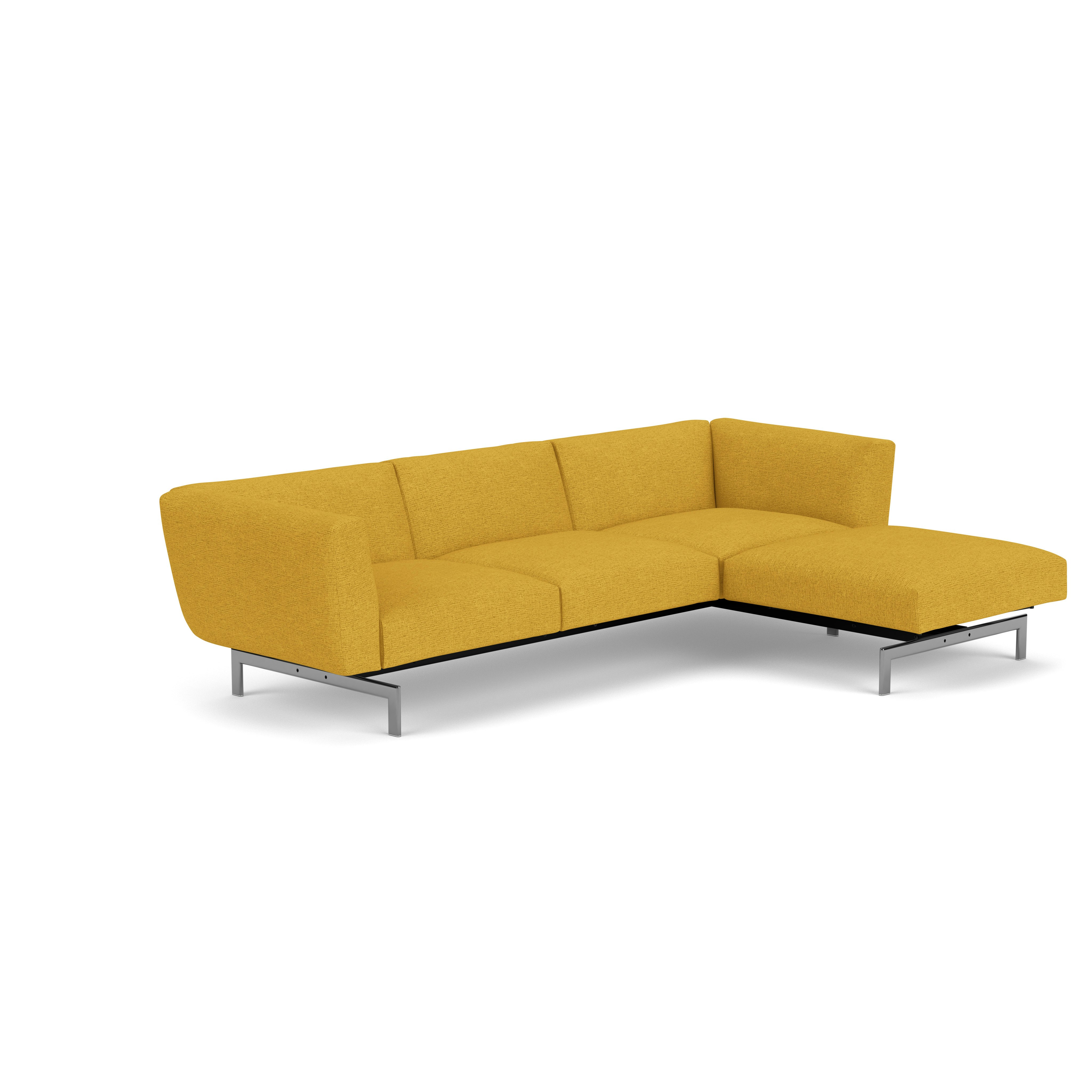 Avio Sectional - Three Seater, Left, Diva, Daffodil, Polished Chrome