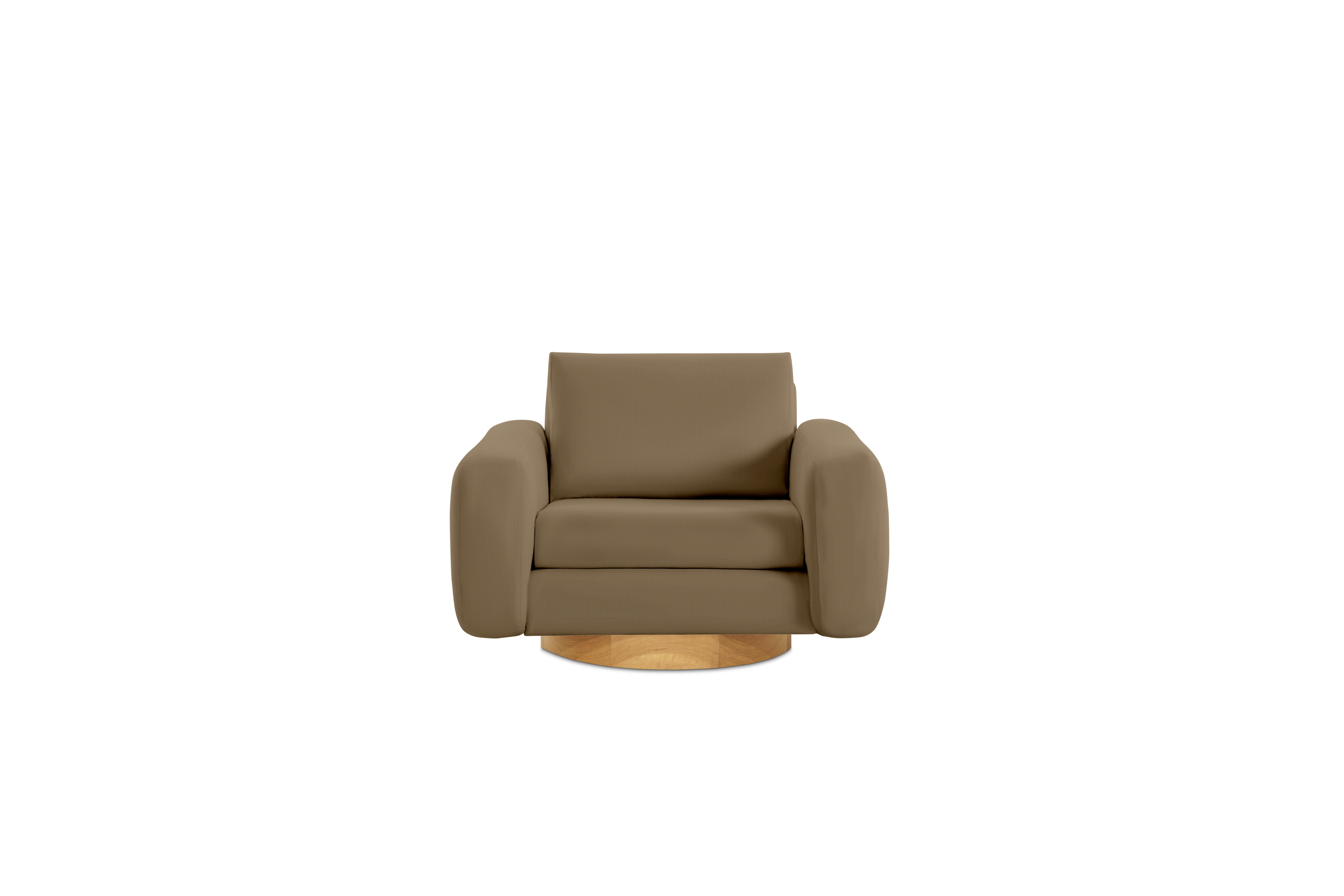 Mesa Lounge Swivel Chair - Marquis Velvet,  Cocoa,  Oak