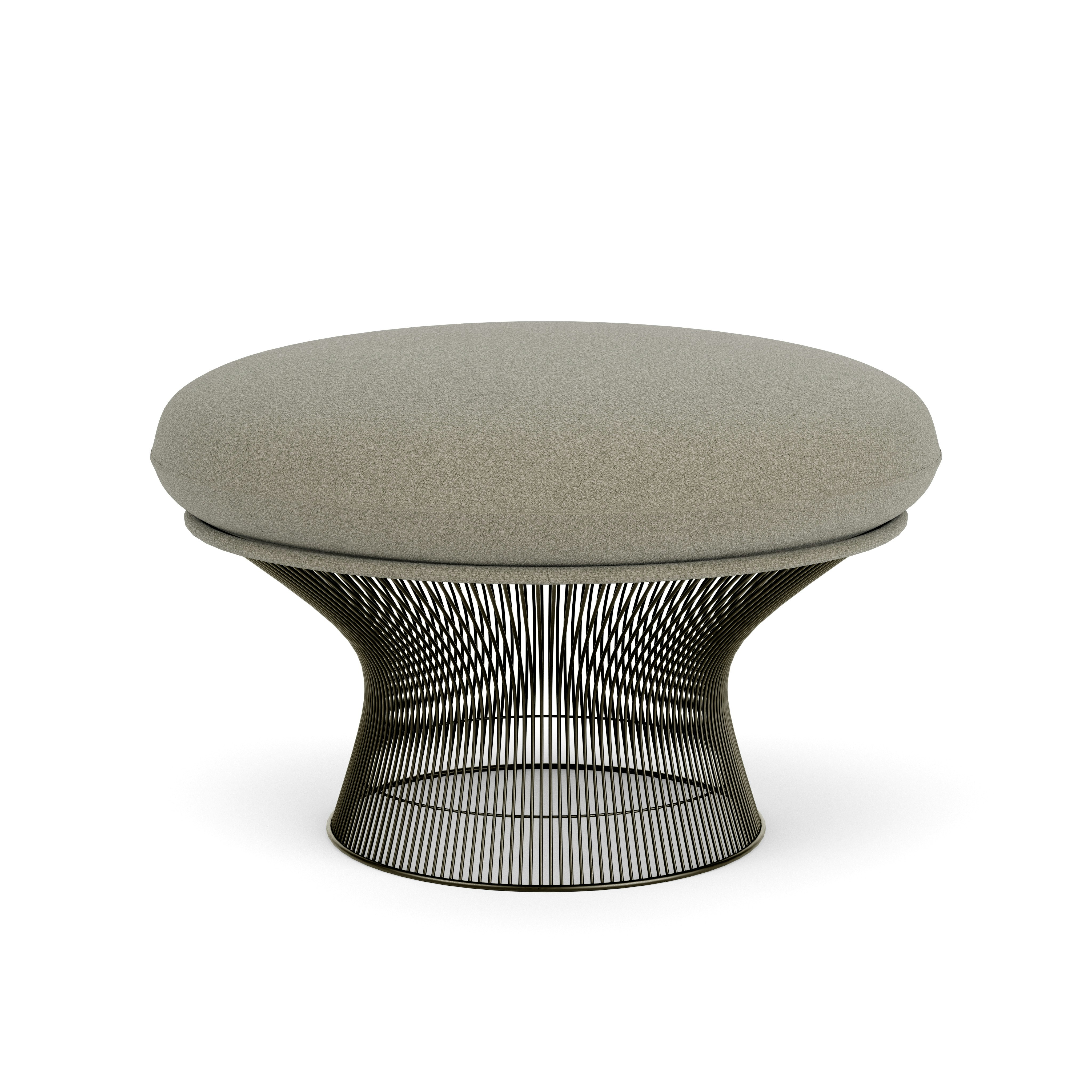 Platner Ottoman - Metallic Bronze, Classic Boucle, Transit