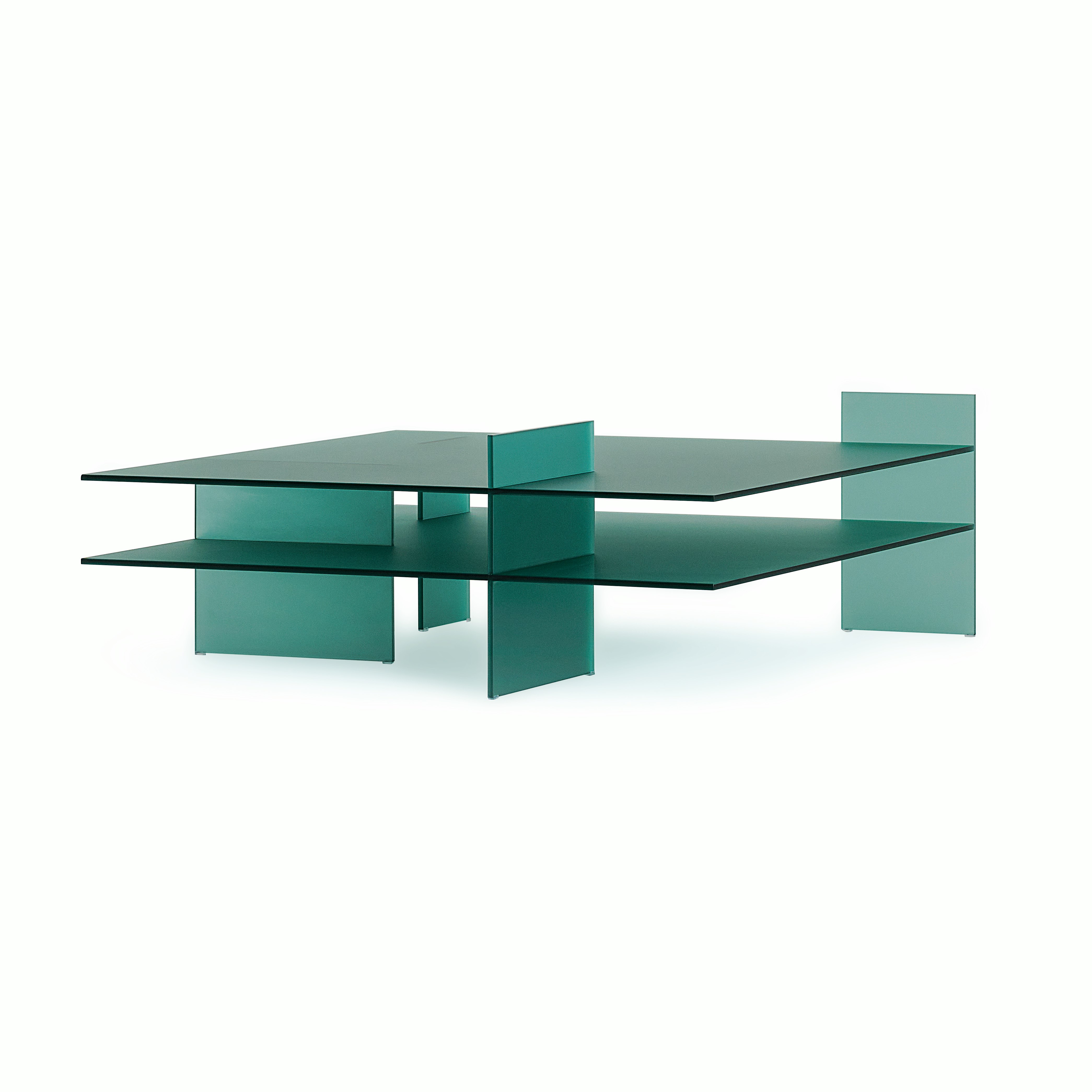 Kazimir Coffee Table in Green Pasted Glass