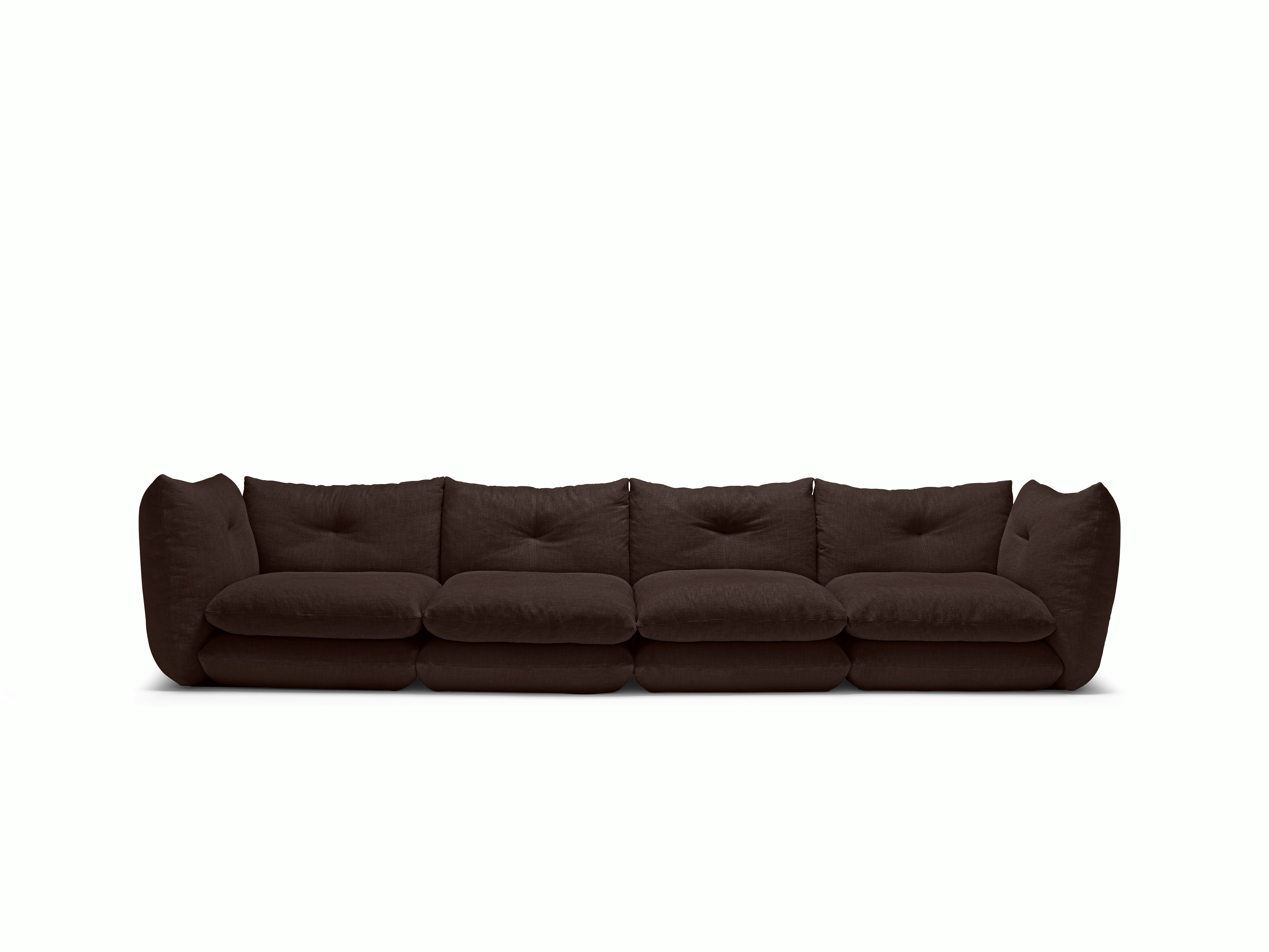 Pillo Sofa -  Four Seater,  Standard or Deep,  Haven,  Cocoa