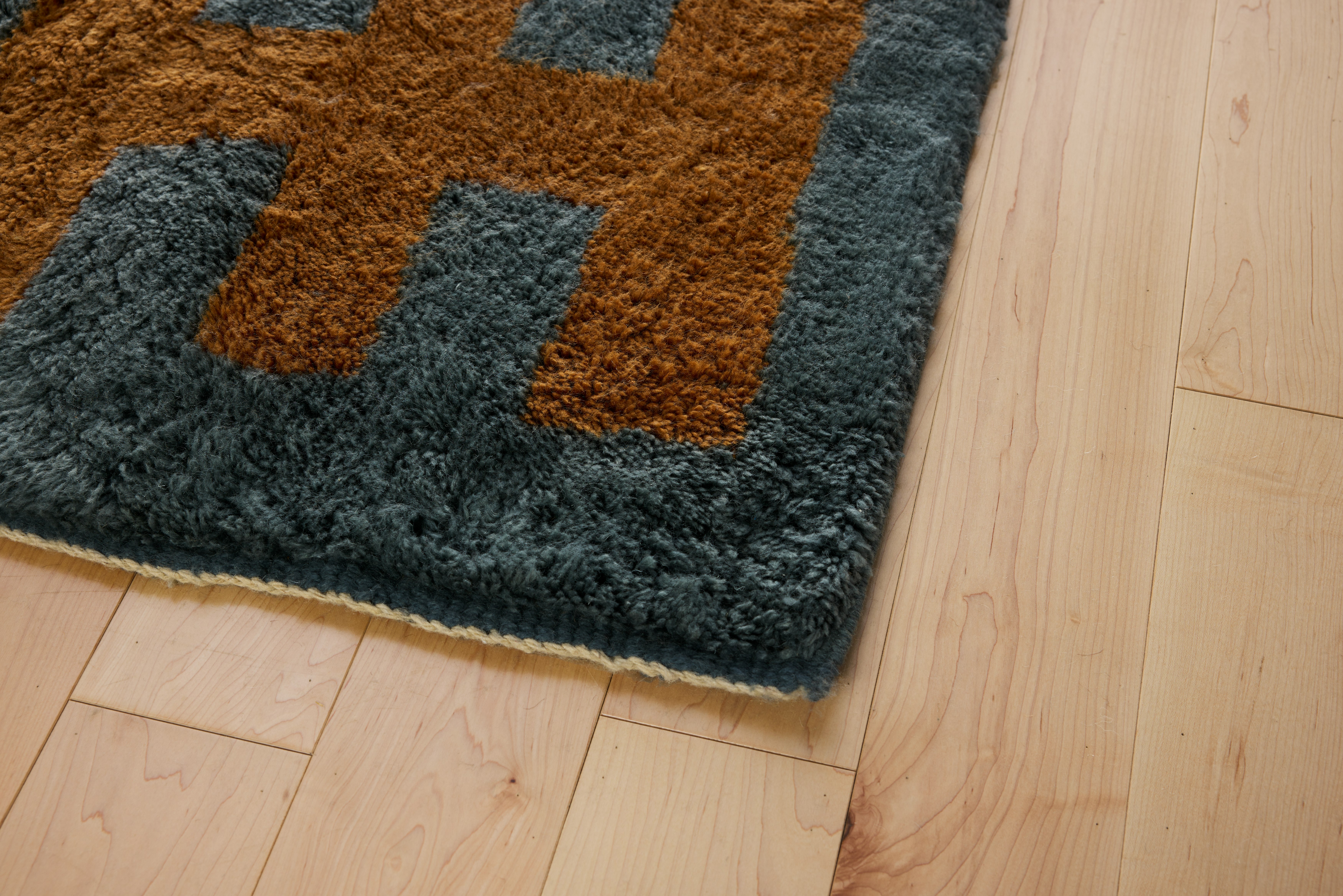 Fences Wool Moroccan Rug - Nightfall,  Runner