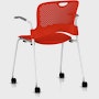 Caper Stacking Chair - Silver Frame, Red