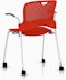 Caper Stacking Chair - Silver Frame, Red