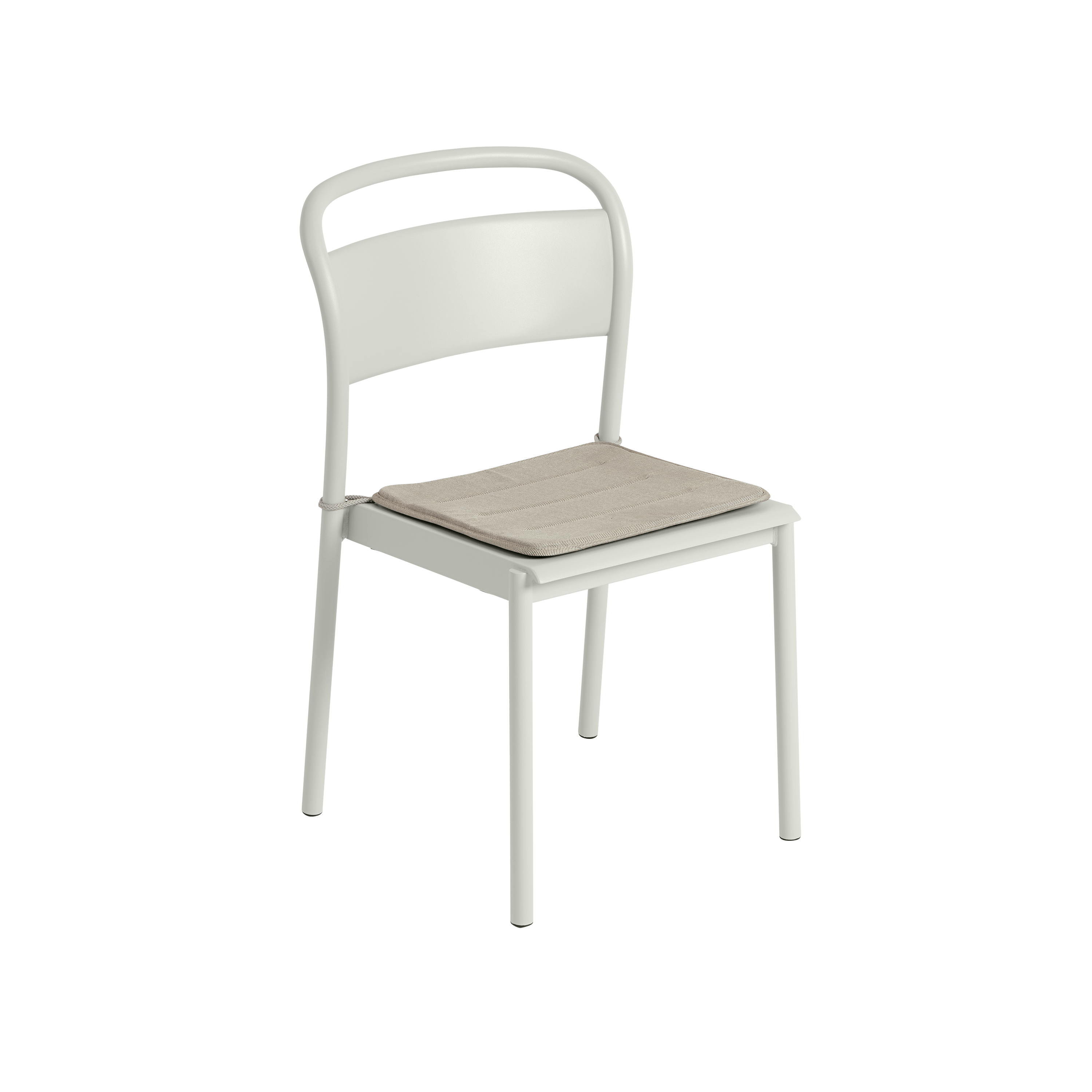 Linear Steel Chair Seat Pad in Twitell Light Grey