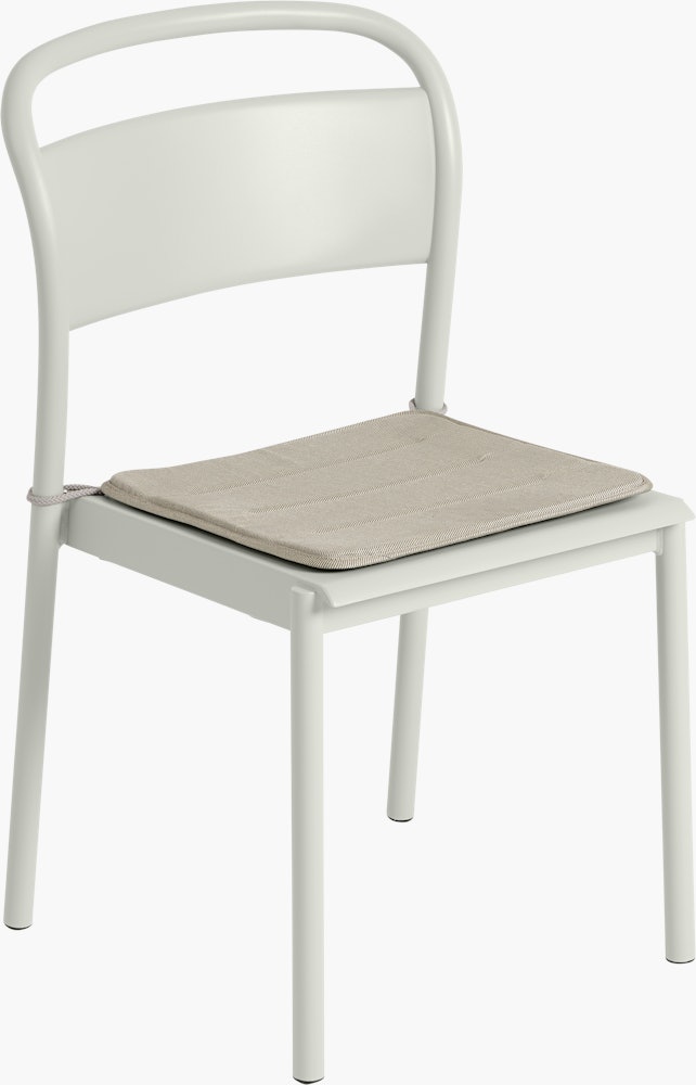 Linear Steel Chair Seat Pad in Twitell Light Grey