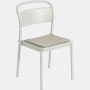 Linear Steel Chair Seat Pad in Twitell Light Grey