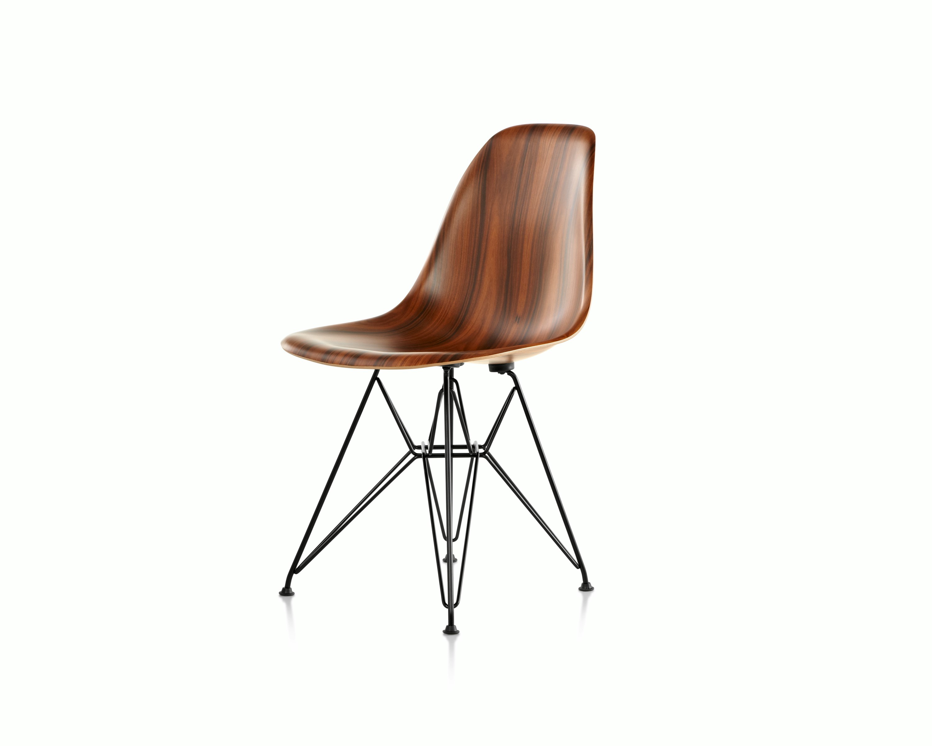 Eames Molded Wood Chair, Wire Base