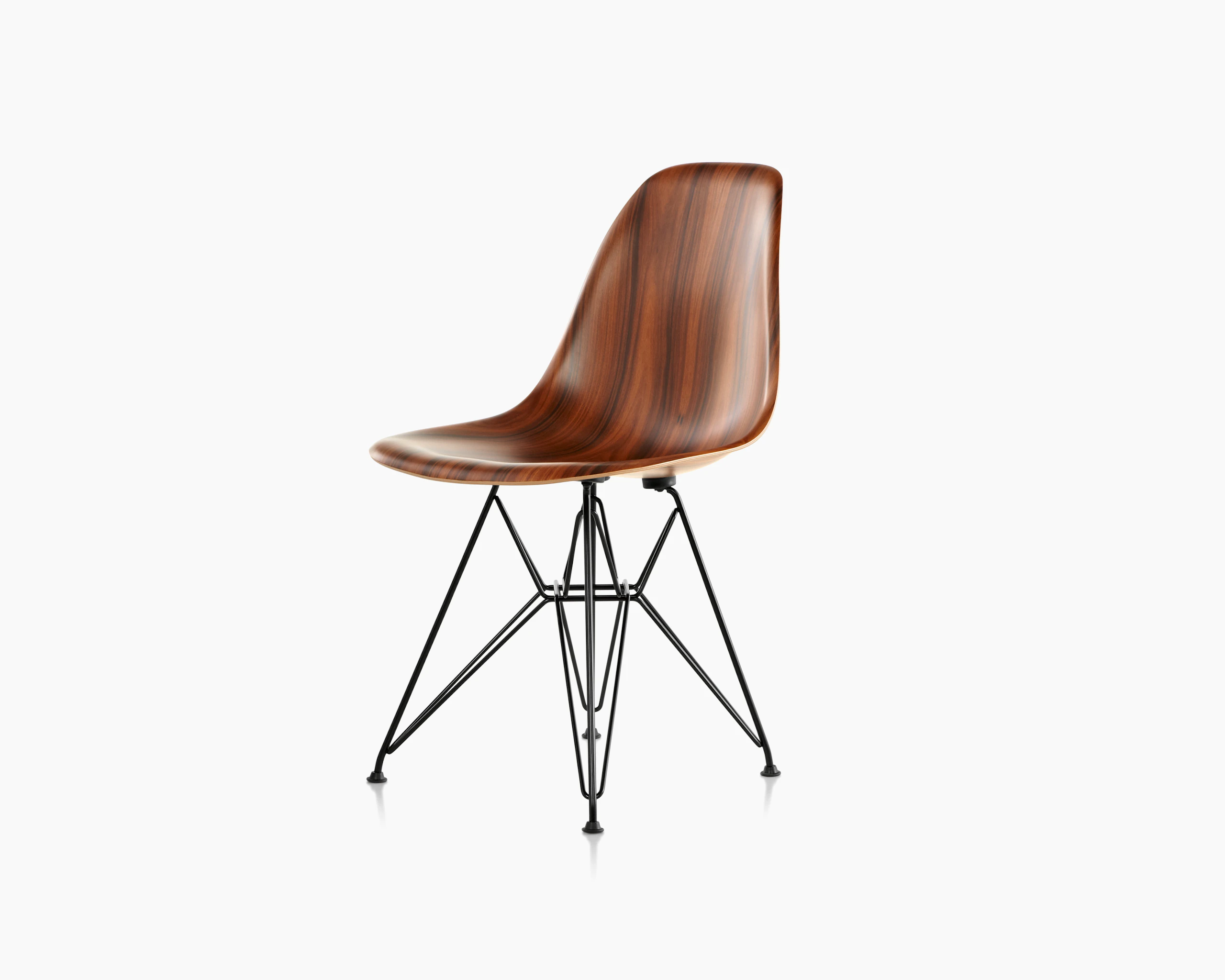 Eames Molded Wood Chair, Wire Base