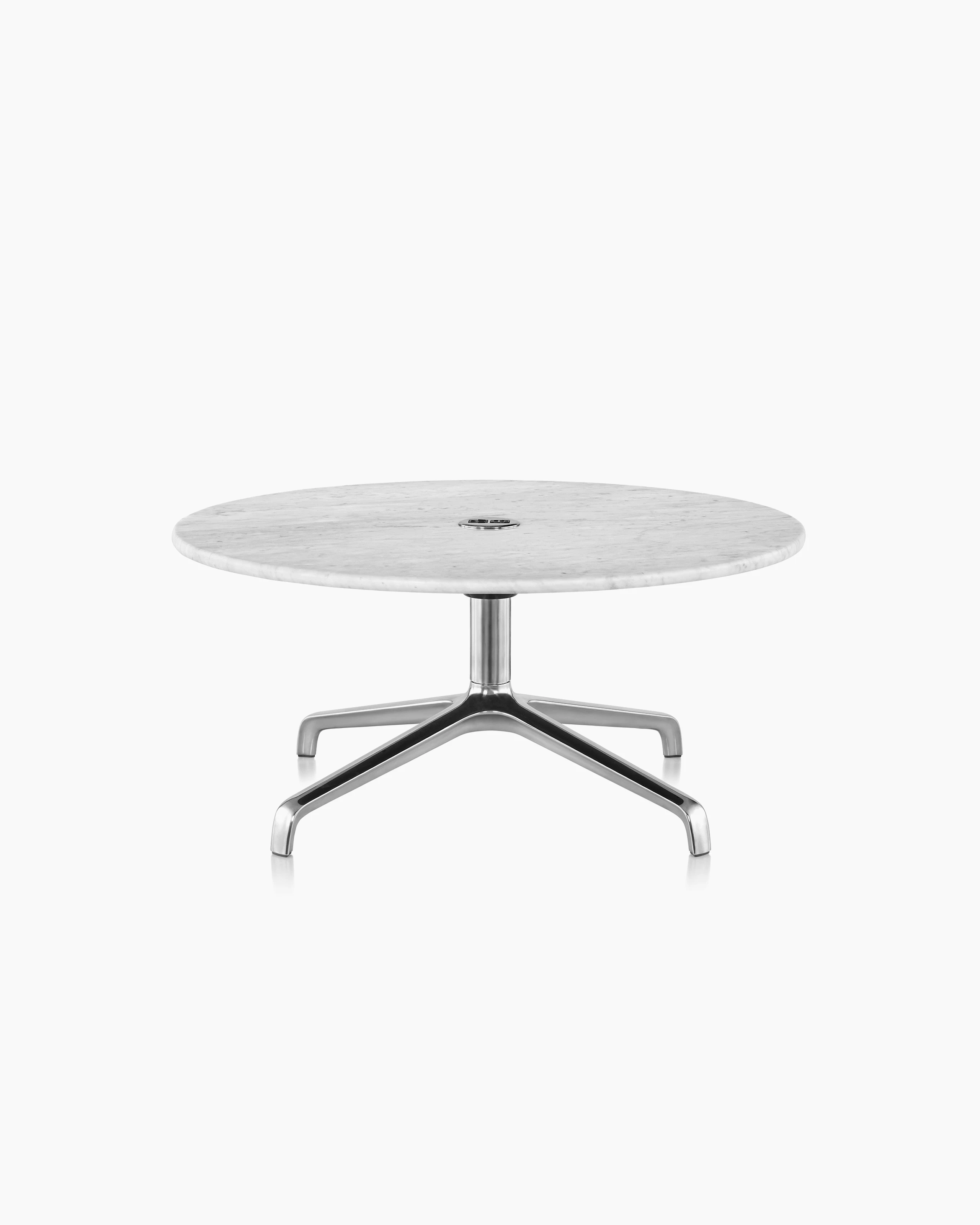 16" Striad Table as an occasional table in Carrara with 4-star base.