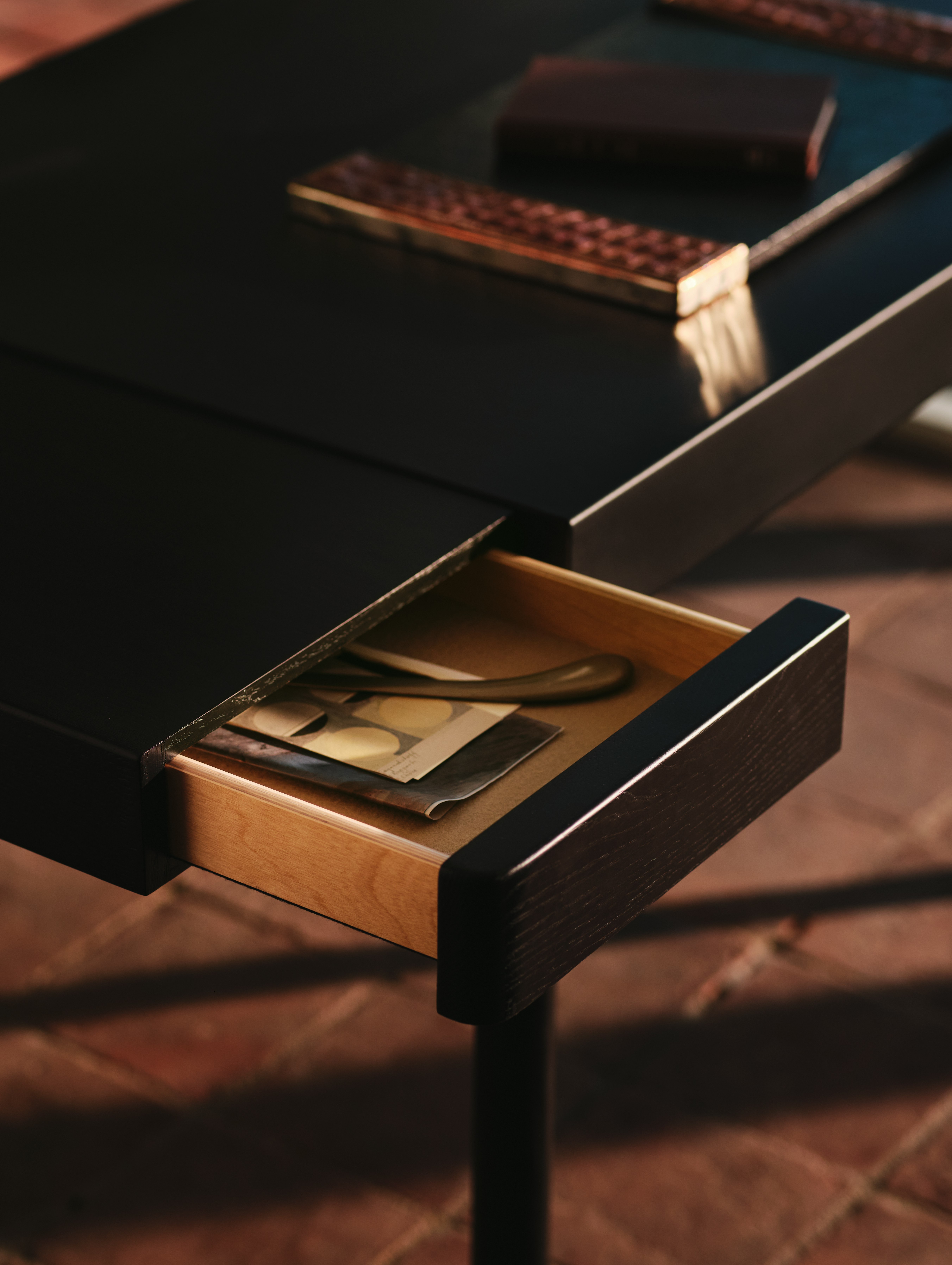 New Canaan Leatherwrap Sit-to-Stand Desk