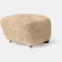 Tired Man Ottoman in Dark Oak,  Sheepskin,  Honey