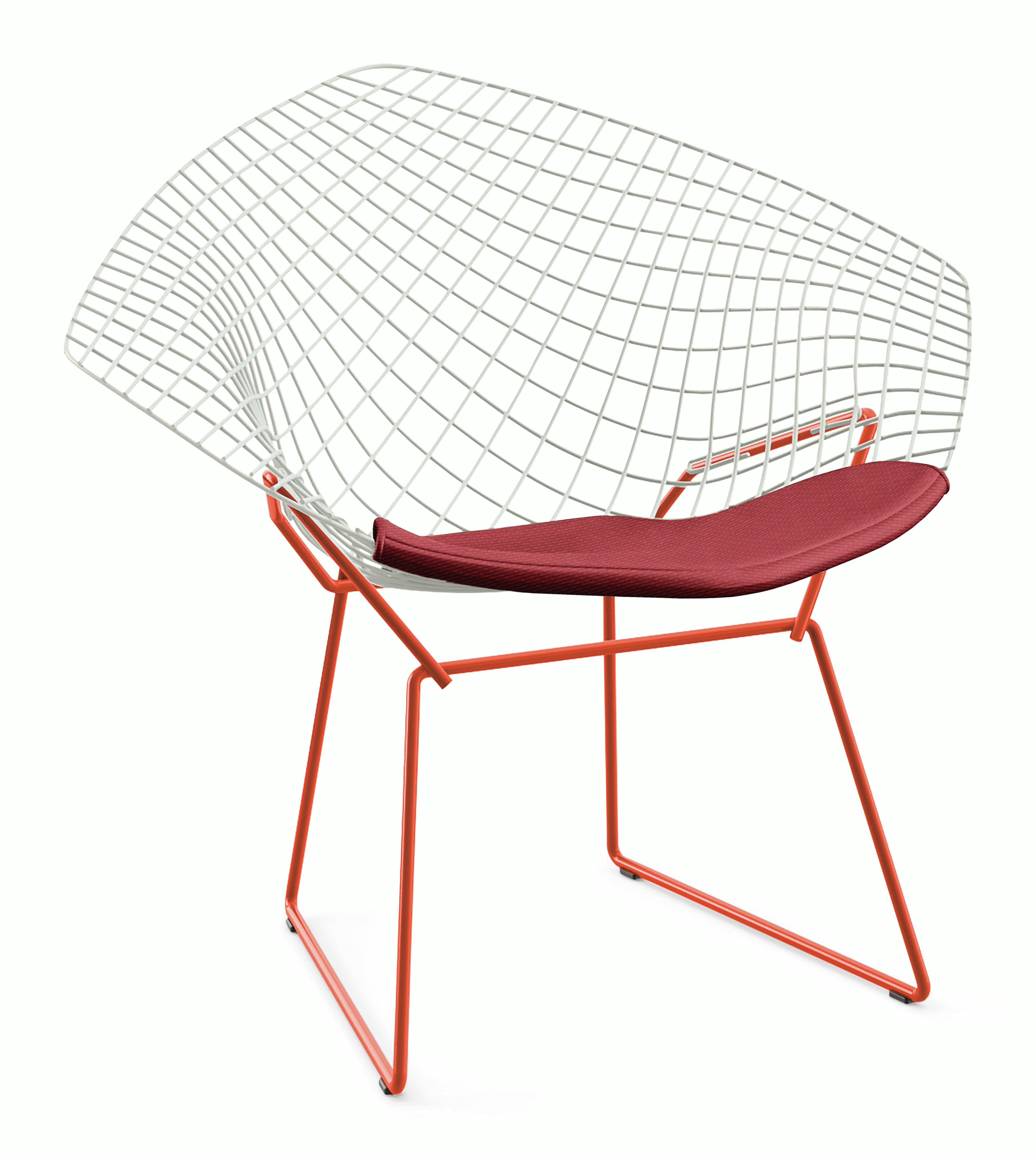 Bertoia Two-Tone Diamond Lounge Chair with Seat Pad