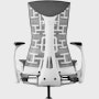 Back view of an Embody Chair in grey.