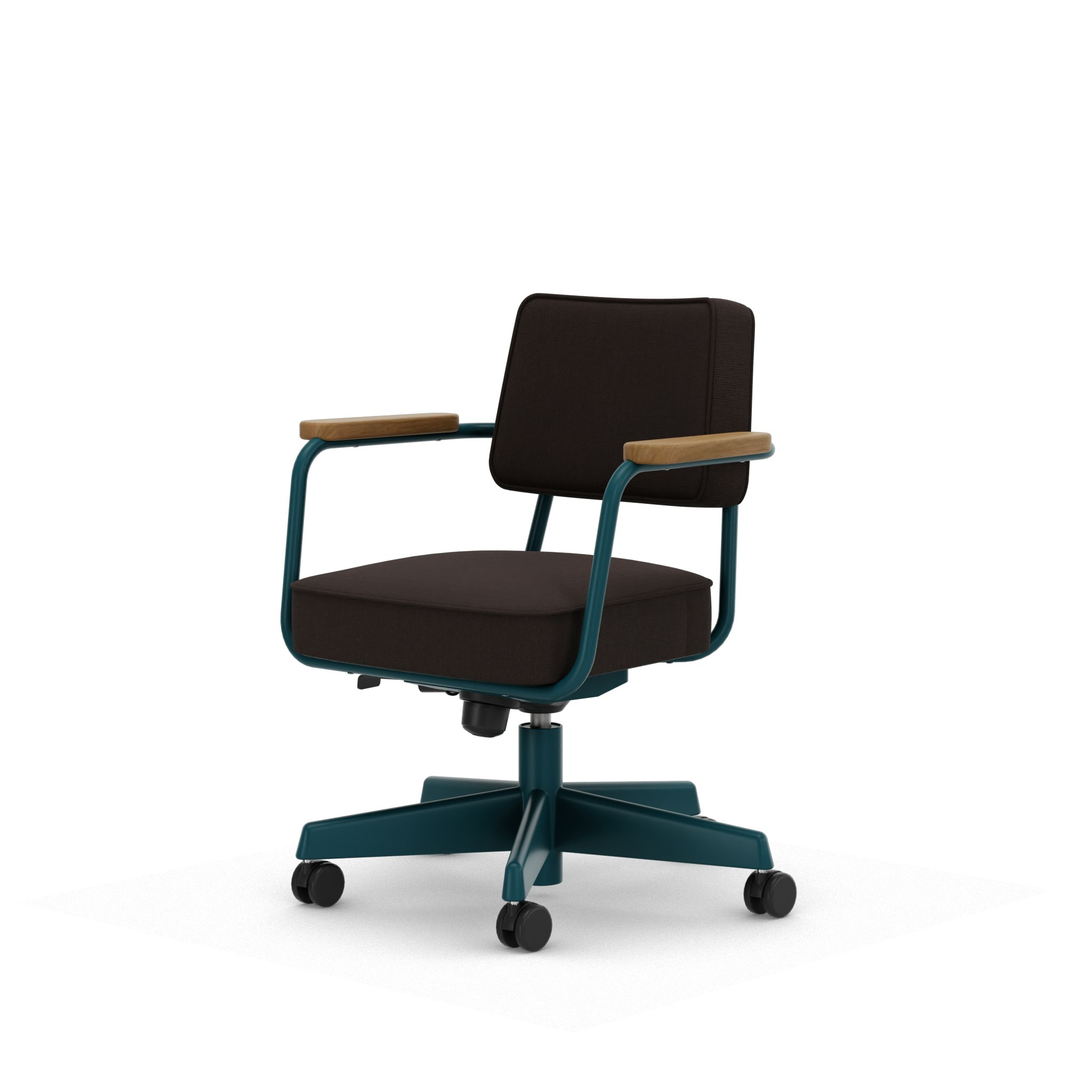 Fauteuil Direction Pivotant - Tress,   Chestnut,   Bleu Dynastie,   Natural Oak,   Hard Castor