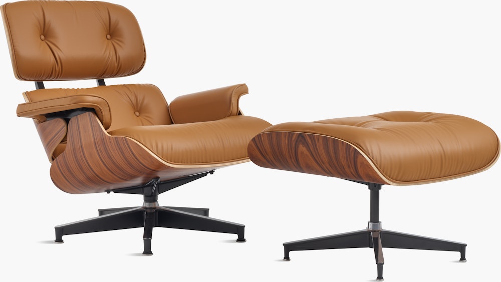 Eames Lounge & Ottoman - Standard,  Santos Palisander,  Bamboo,  Russet