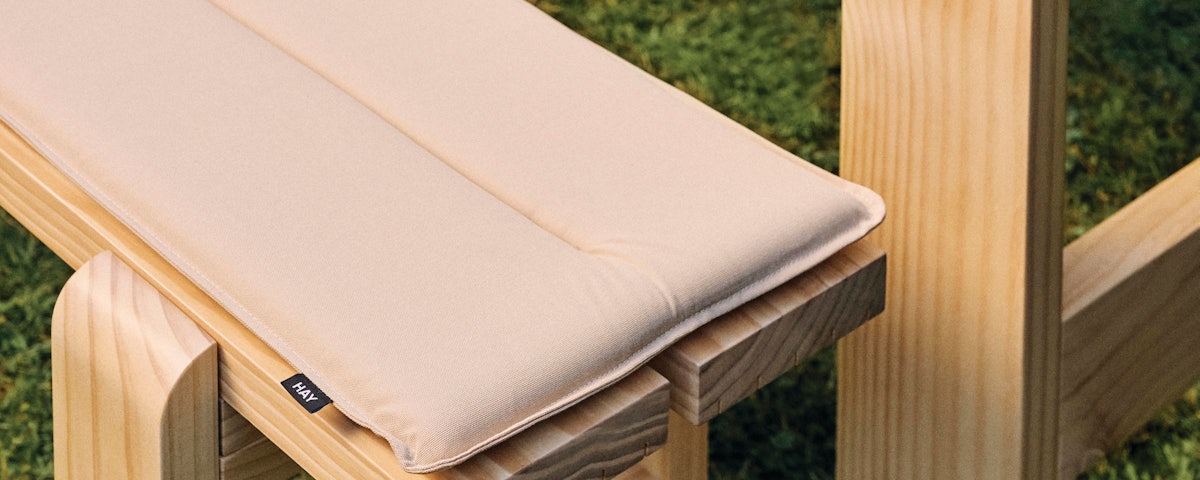 Weekday Bench Cushion on Weekday Bench in an outdoor setting