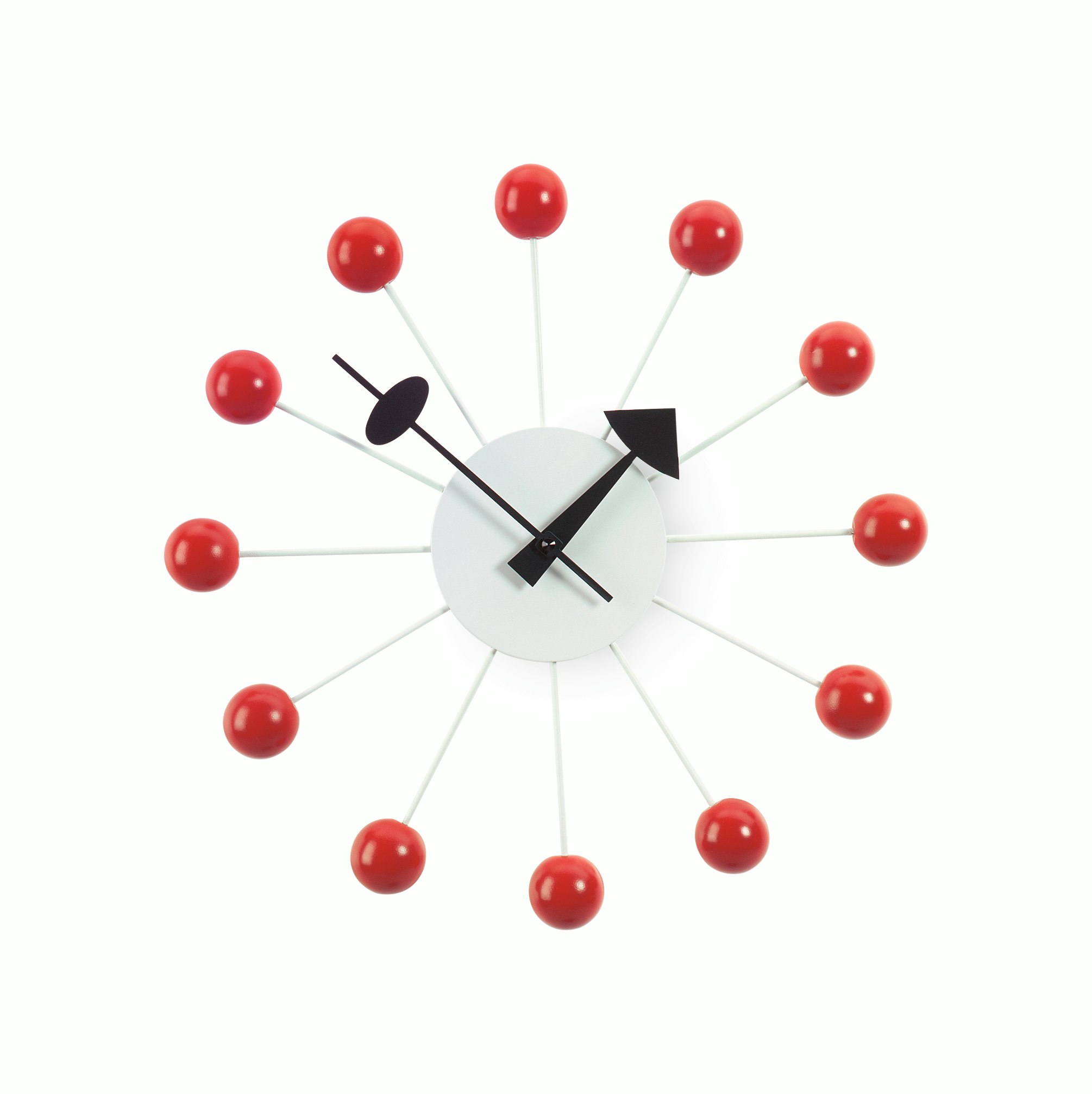 Nelson Style Ball Clock 12" Diameter White Multi Color Mid Century Modern WHITE 