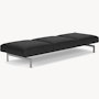 Avio Bench - Three Seater, Volo Leather, Black, Polished Chrome