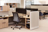 Laminate fronts wood grain laminate cubby open personal storage floorstanding sliding door add up glass doublewide pedestal overhead storage task light task chair open pedestal.