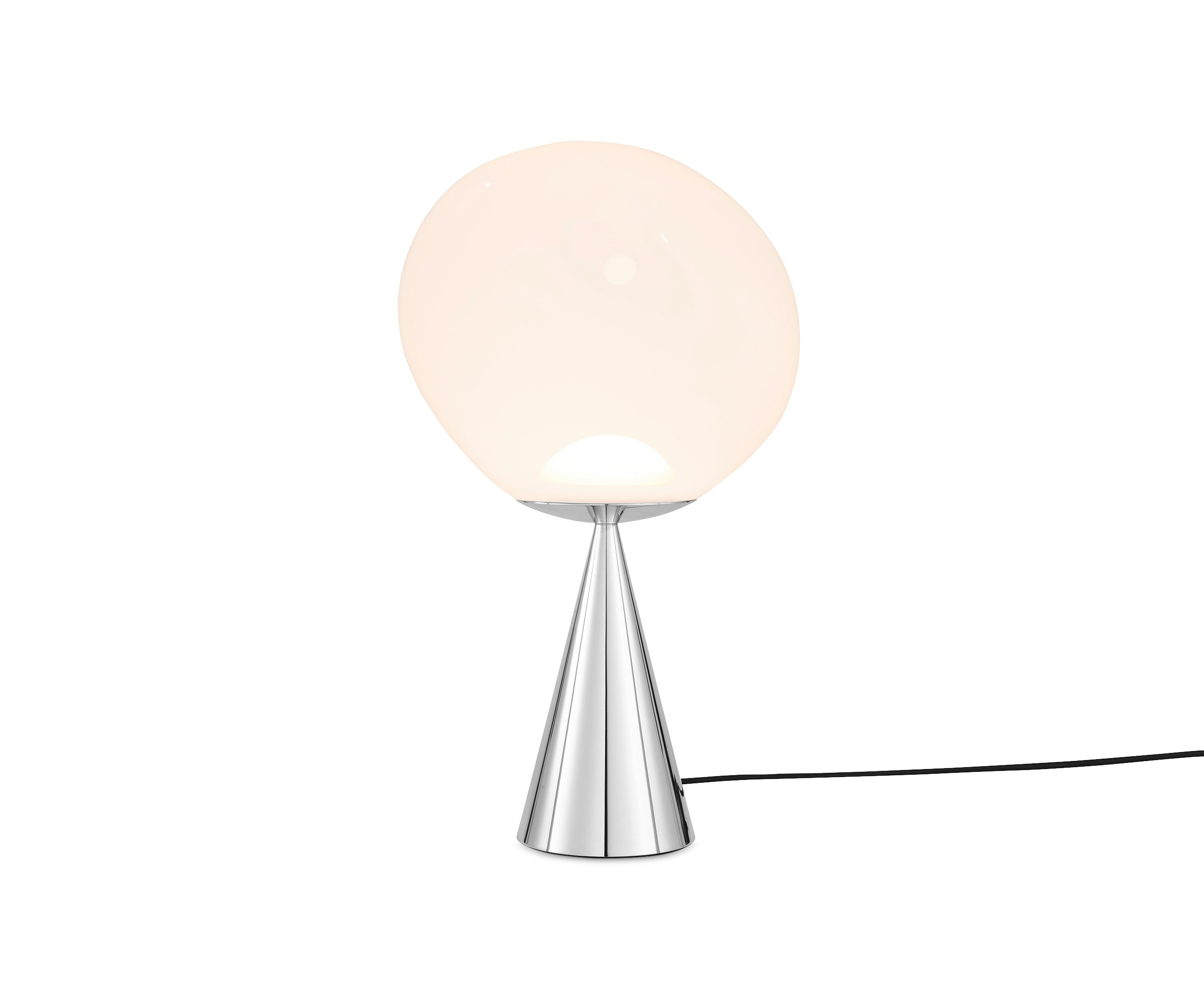 Melt Cone Fat Table Lamp in Opal and Silver