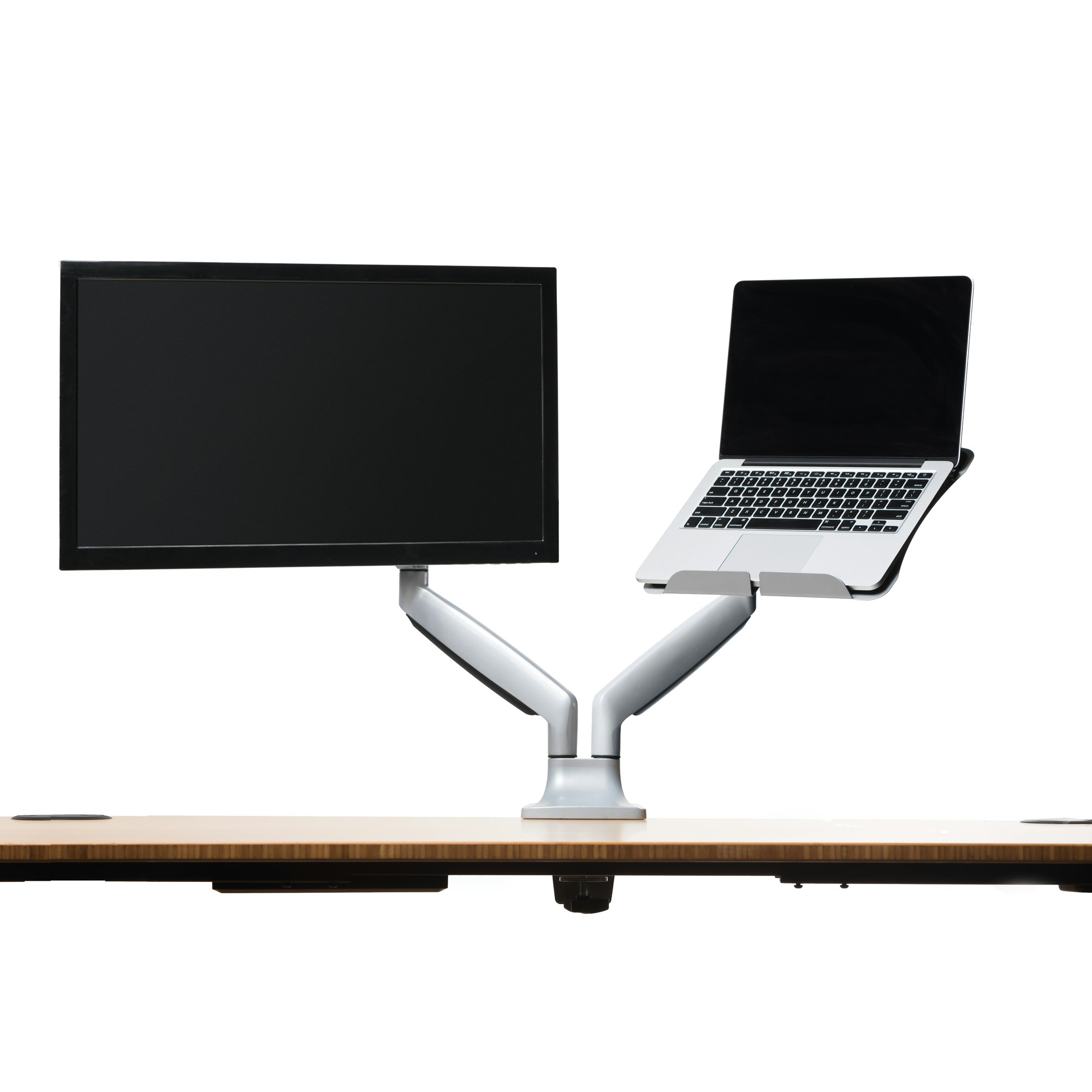Jarvis Dual Monitor Arm, with Laptop Tray