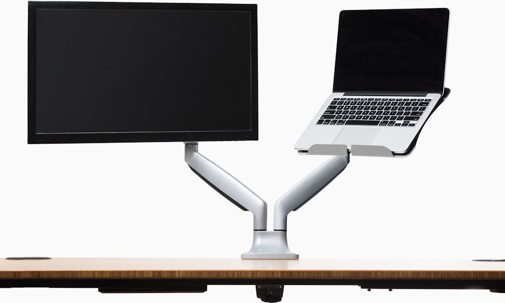 Jarvis Dual Monitor Arm with Laptop Tray