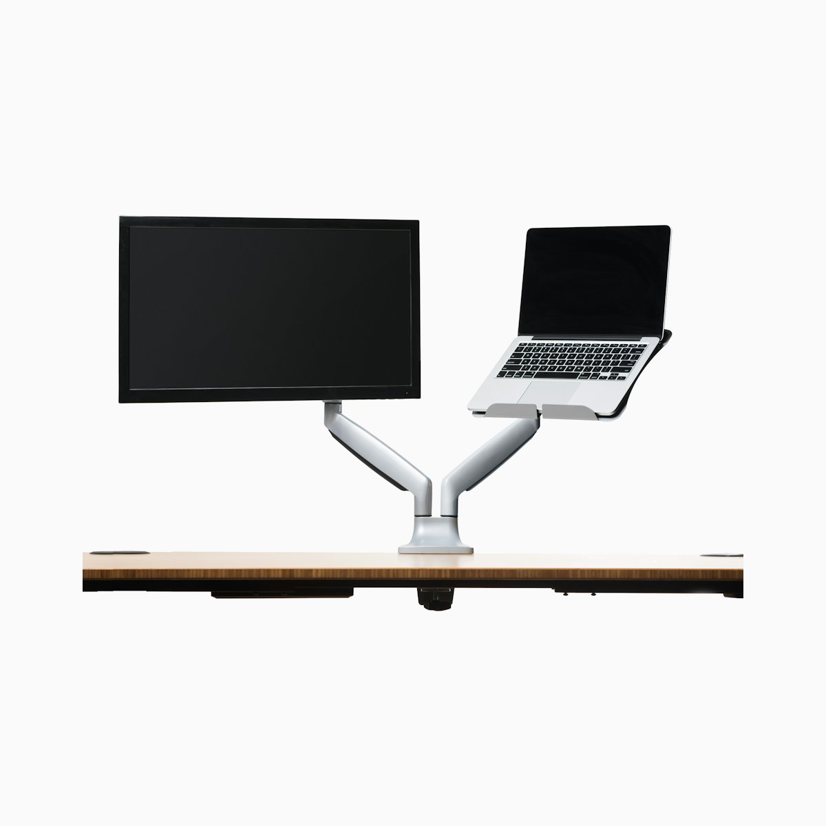 Jarvis Dual Monitor Arm, with Laptop Tray
