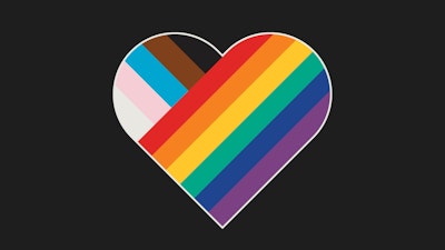 Ein Herz in den „Pride“-Farben.