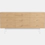 Loop Nine Drawer Dresser - Oak,  Chrome