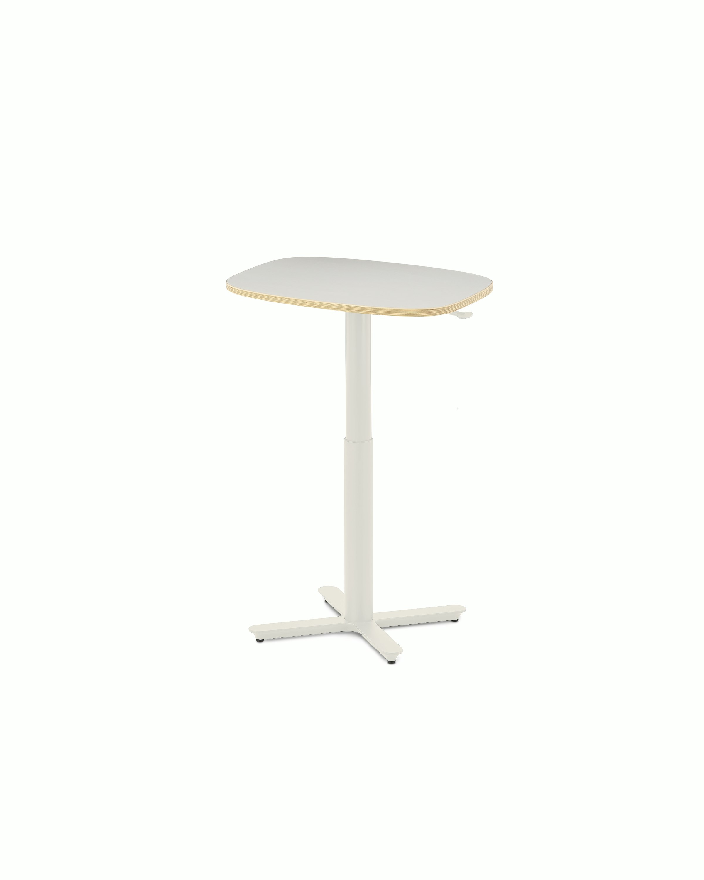Small Passport Work table with white top, white base and glides