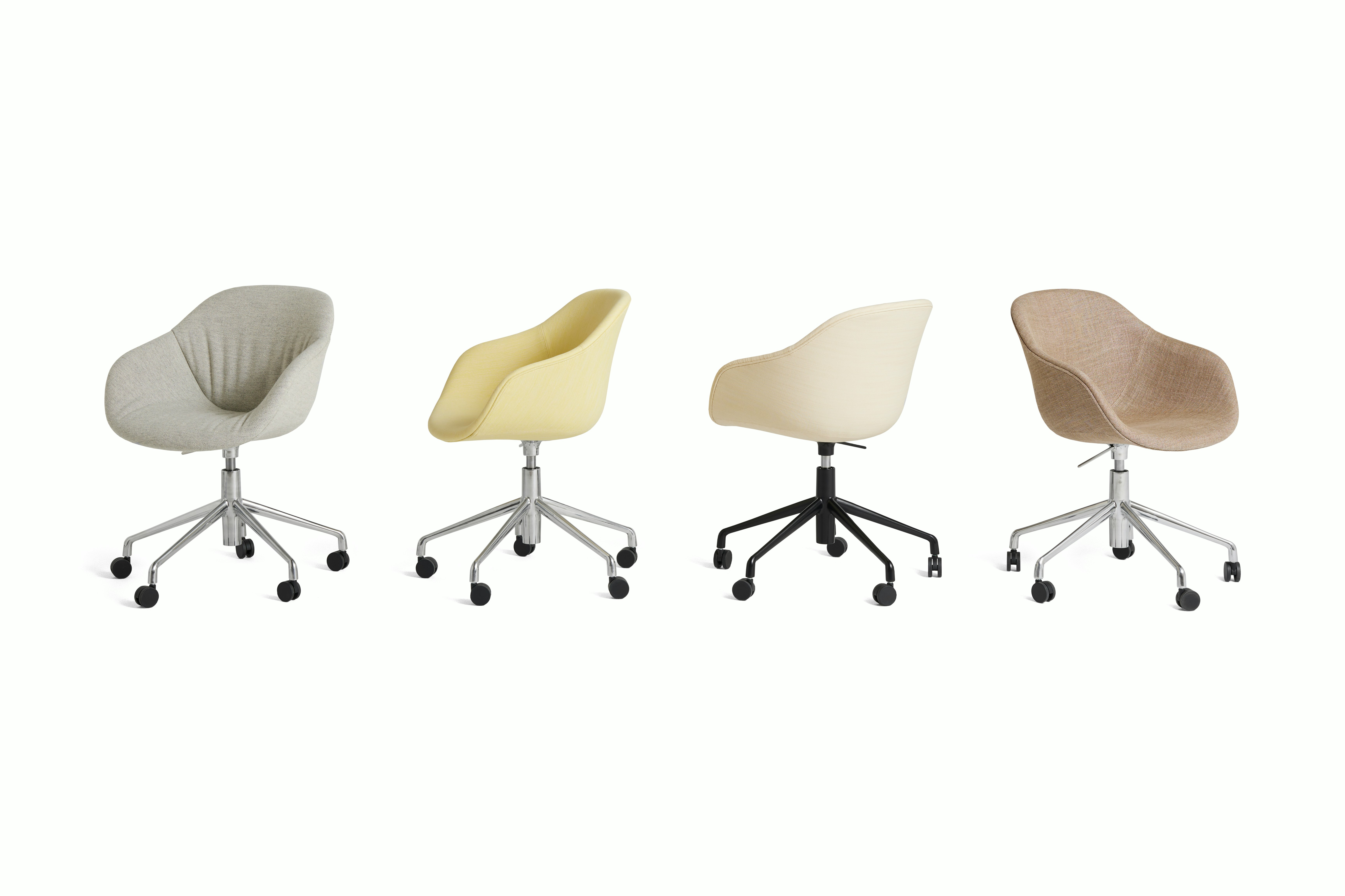 AAC 253 Family, in multiple upholstereis and bases, viewed from all angles