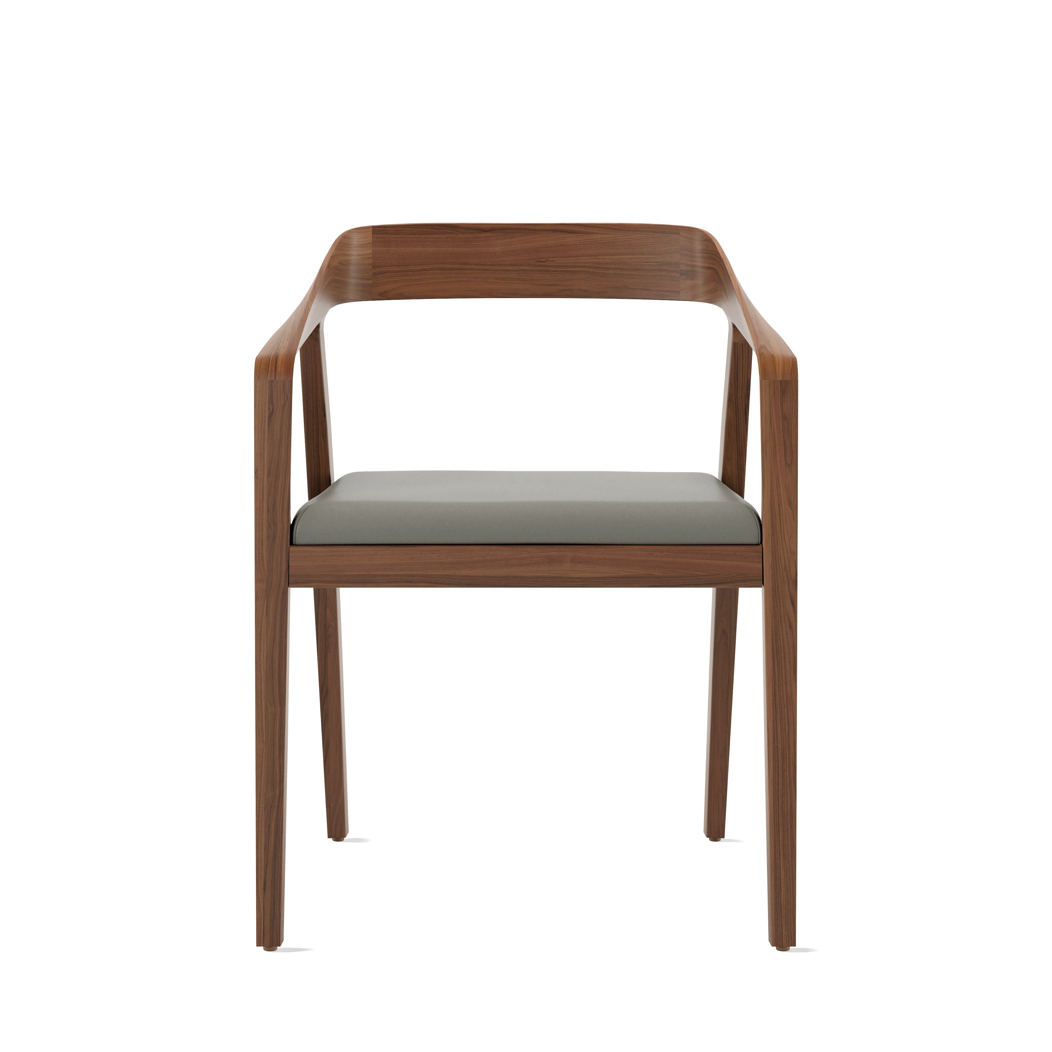 Full Twist Armchair - Prone Leather,  Script,  Walnut