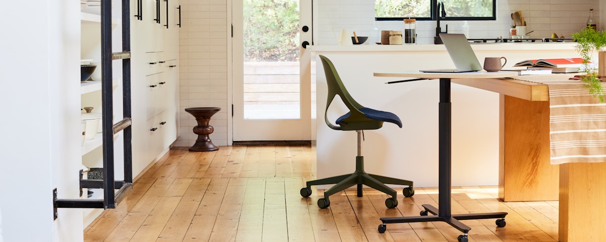 Zeph Chair and Large Passport Work Table in a kitchen office setting