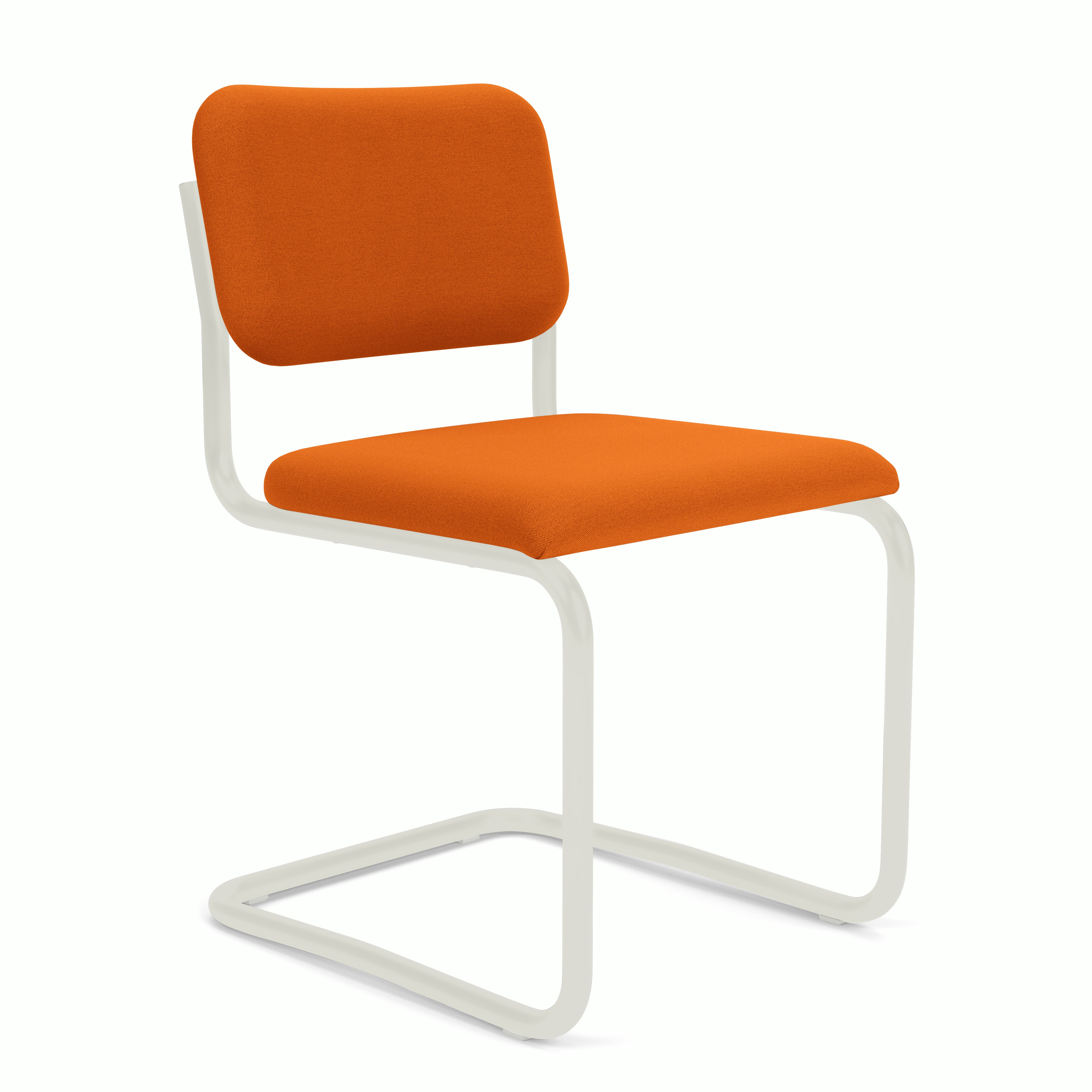 Cesca Upholstered Chair - Side Chair ,  Fully upholstered,   hourglass,  sunshine,  white frame