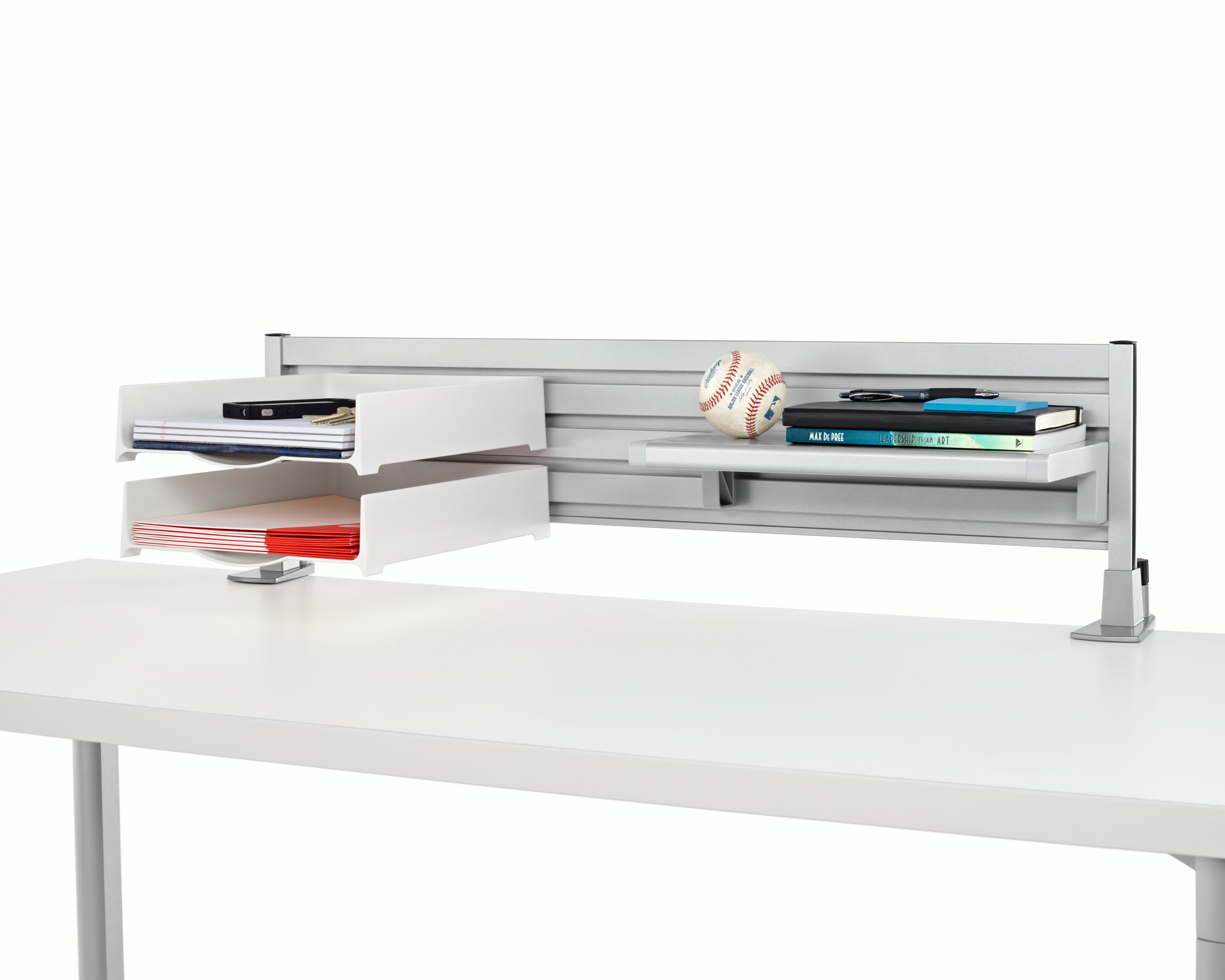 Surface-Attached Tool Rail with Display Tray