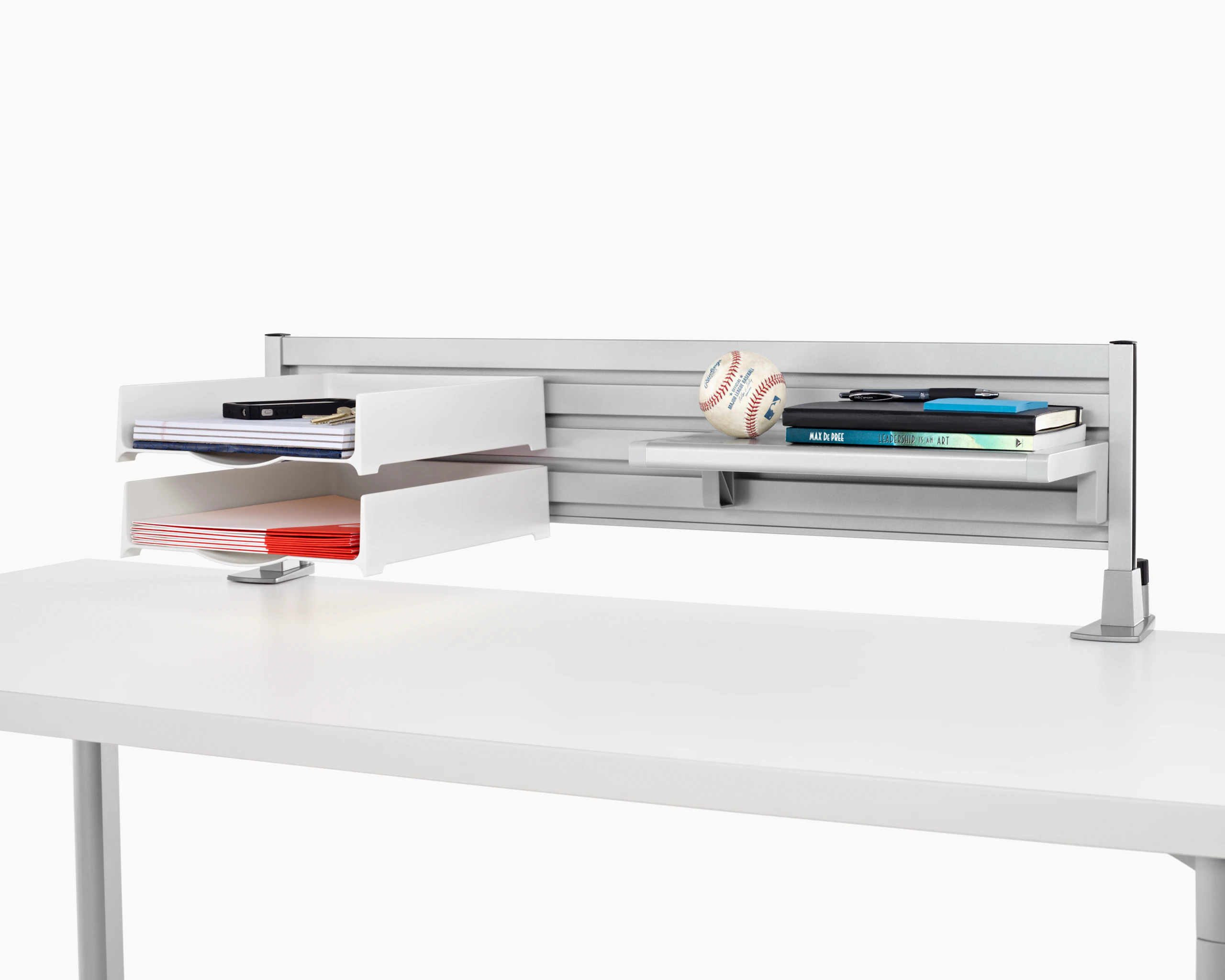 Surface-Attached Tool Rail with Display Tray
