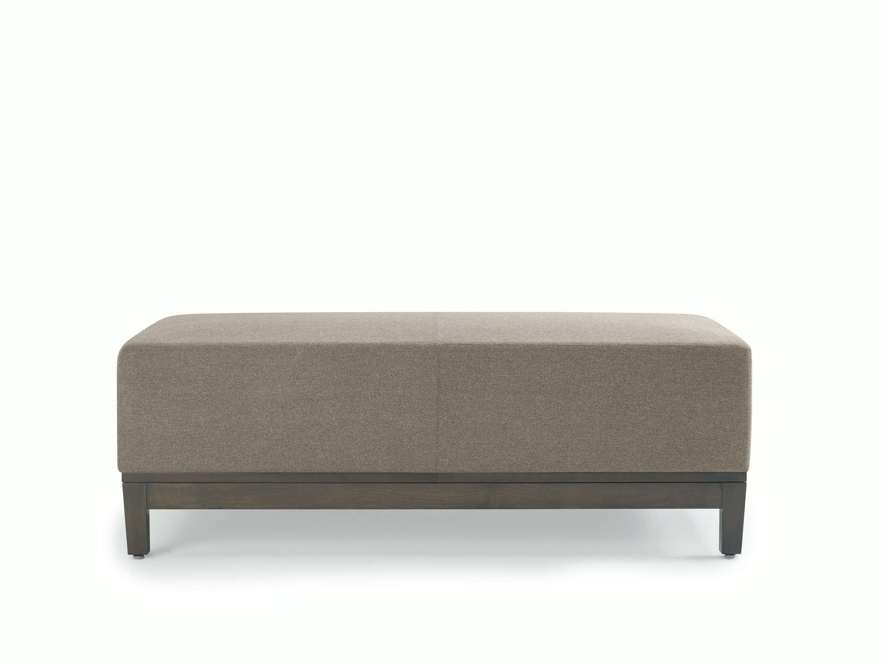 Front view of Brava Platform bench on wood base.