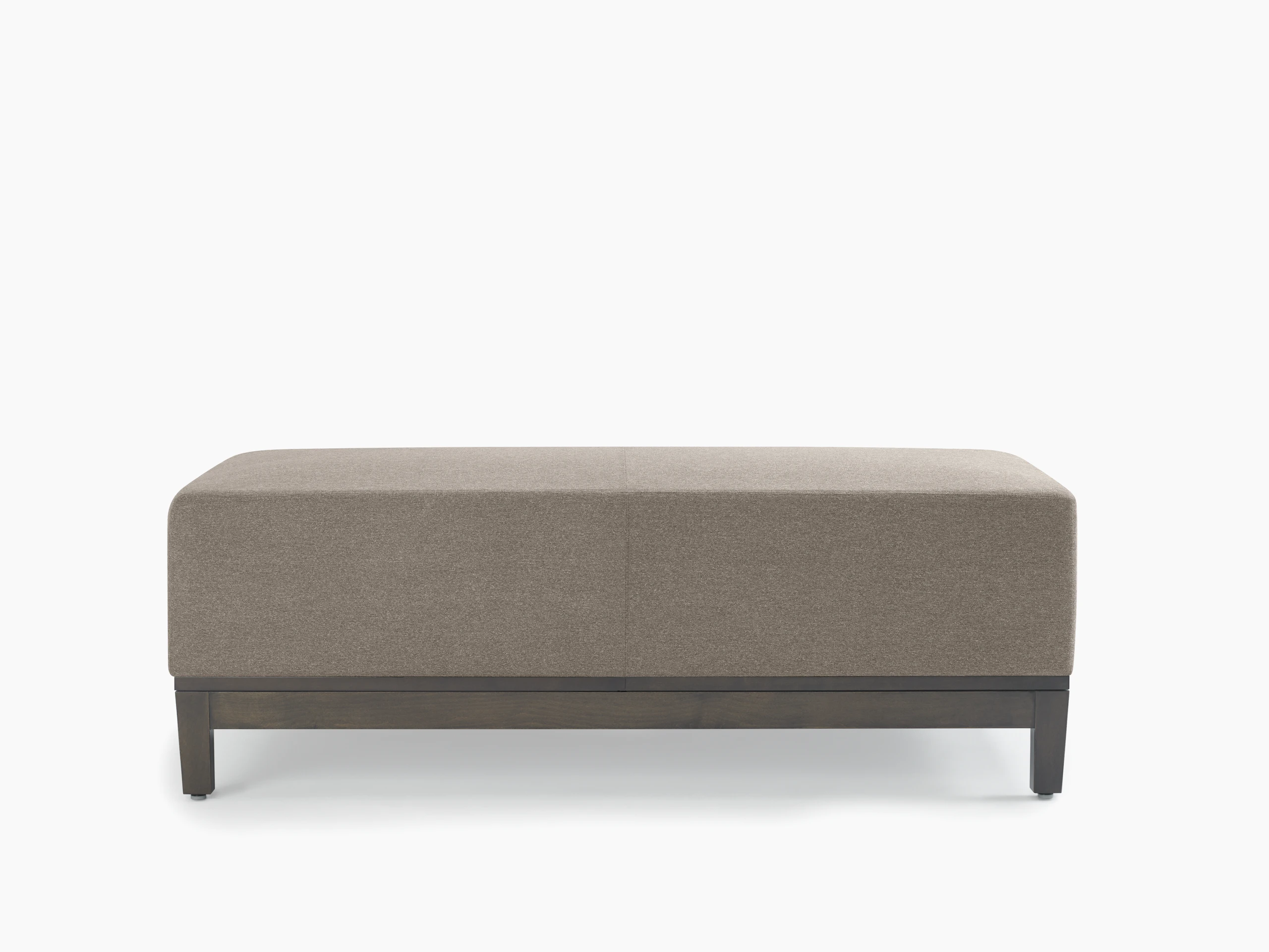 Front view of Brava Platform bench on wood base.