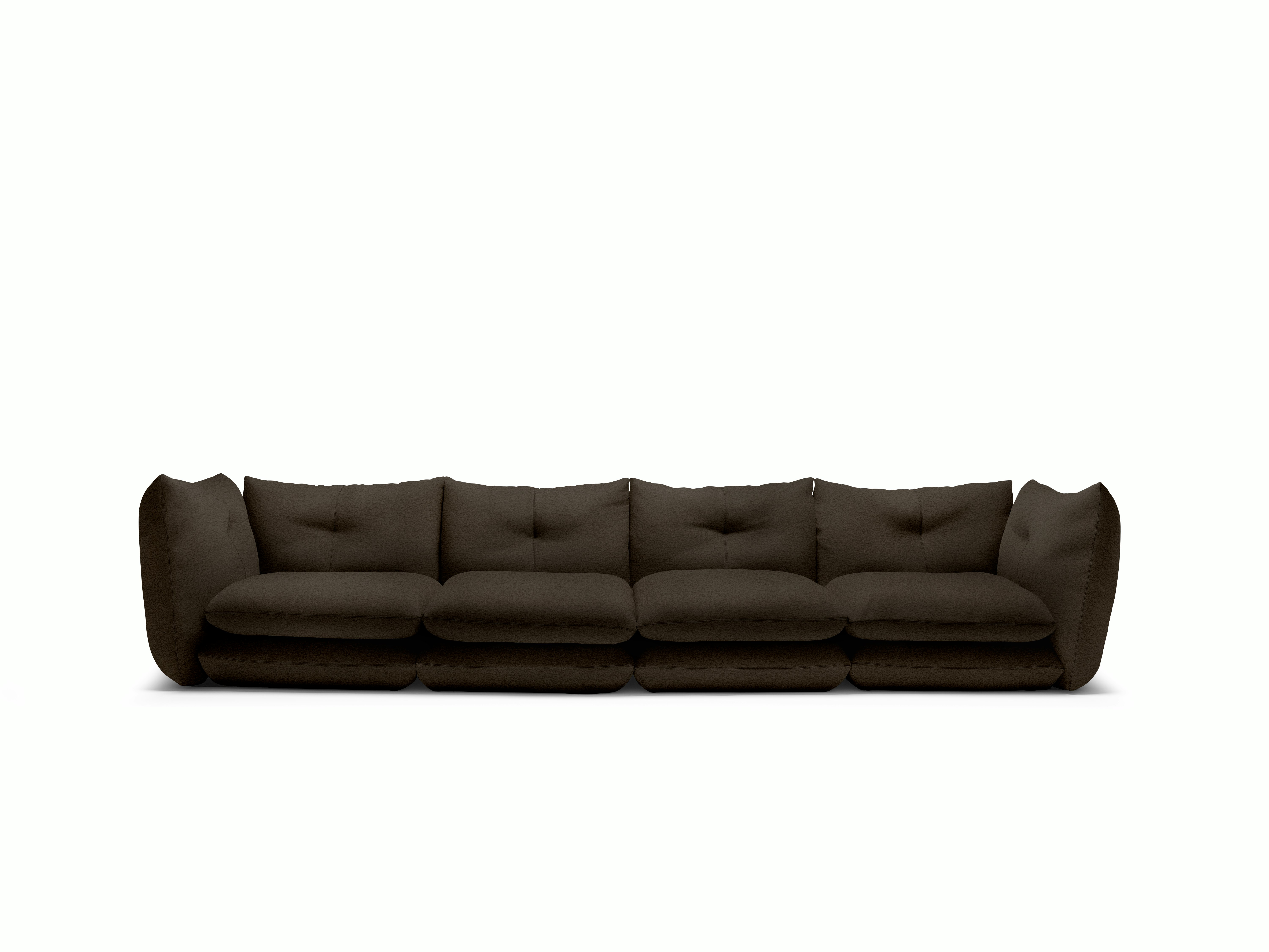 Pillo Sofa -  Four Seater,  Standard or Deep,  Puff,  Sable