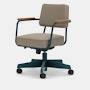 Fauteuil Direction Pivotant - Tress,   Papyrus Melange,   Bleu Dynastie,   Natural Oak,   Hard Castor