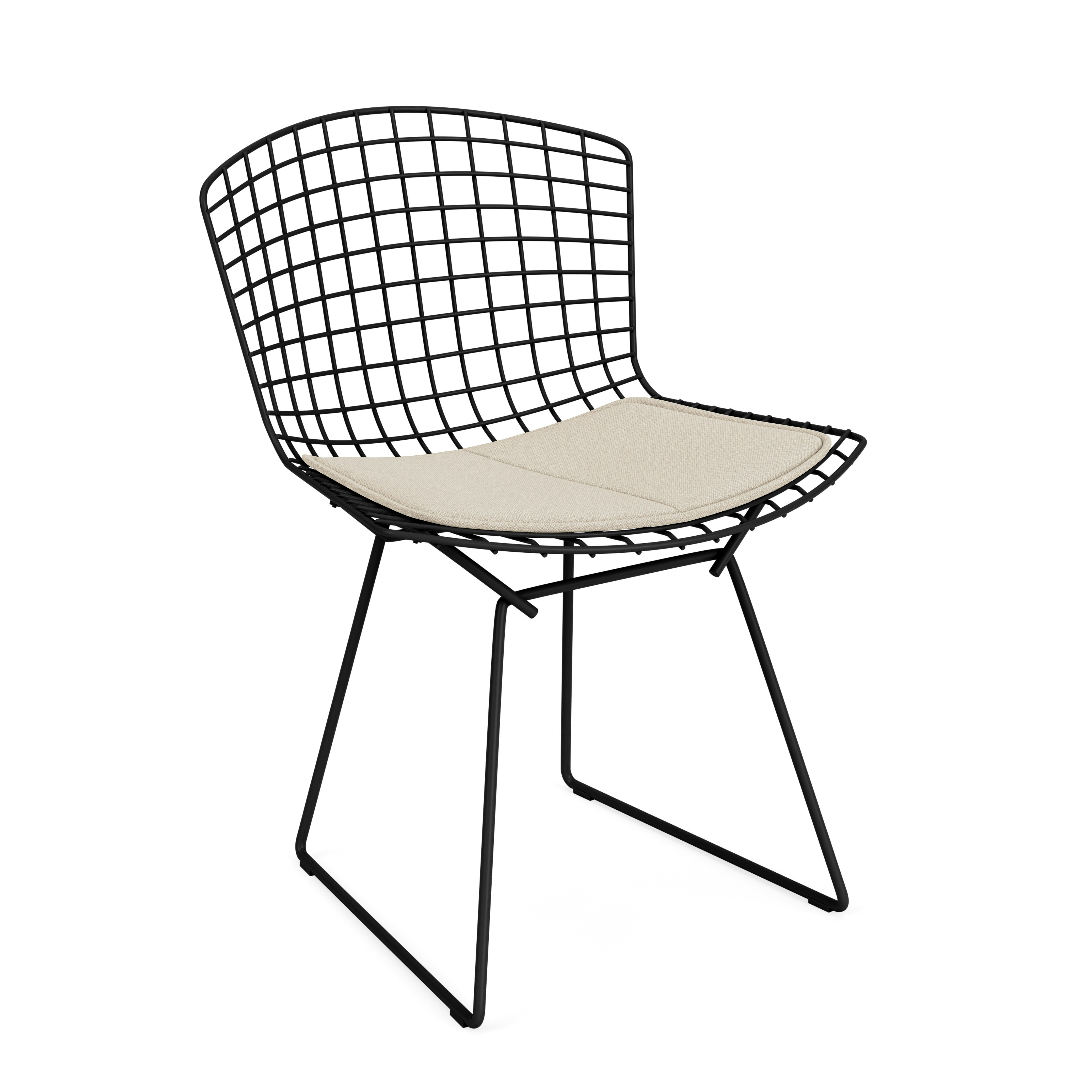 Bertoia Side Chair- Seat Pad, Black, Hourglass, Sandbar