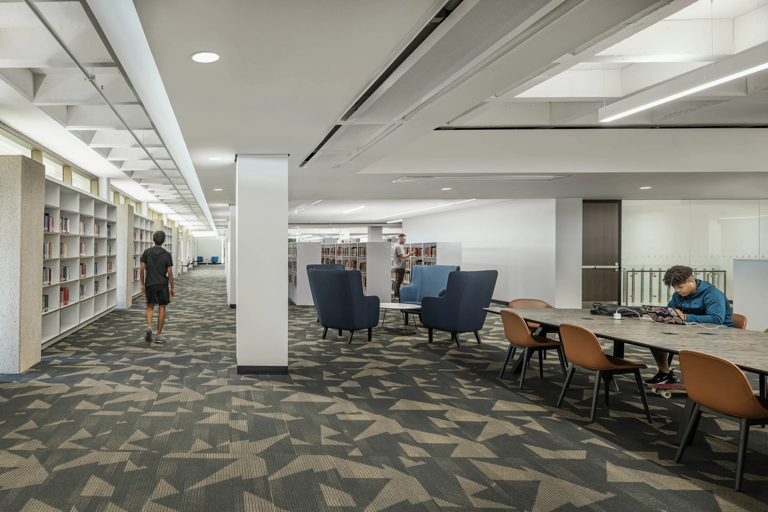 rockwell unscripted library table muuto fiber side chair rockwell unscripted high back lounge chair occasional tables arizona state university hayden library