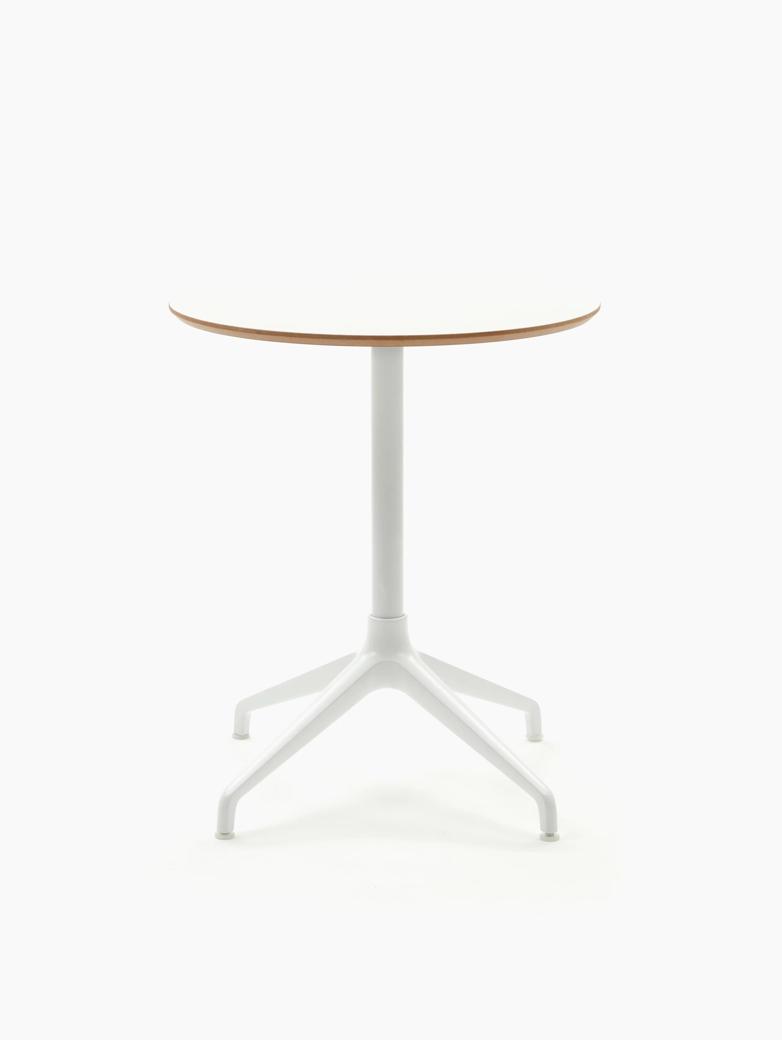 Ali Dining Table with white 4 star base and white mfmdf circular table top.