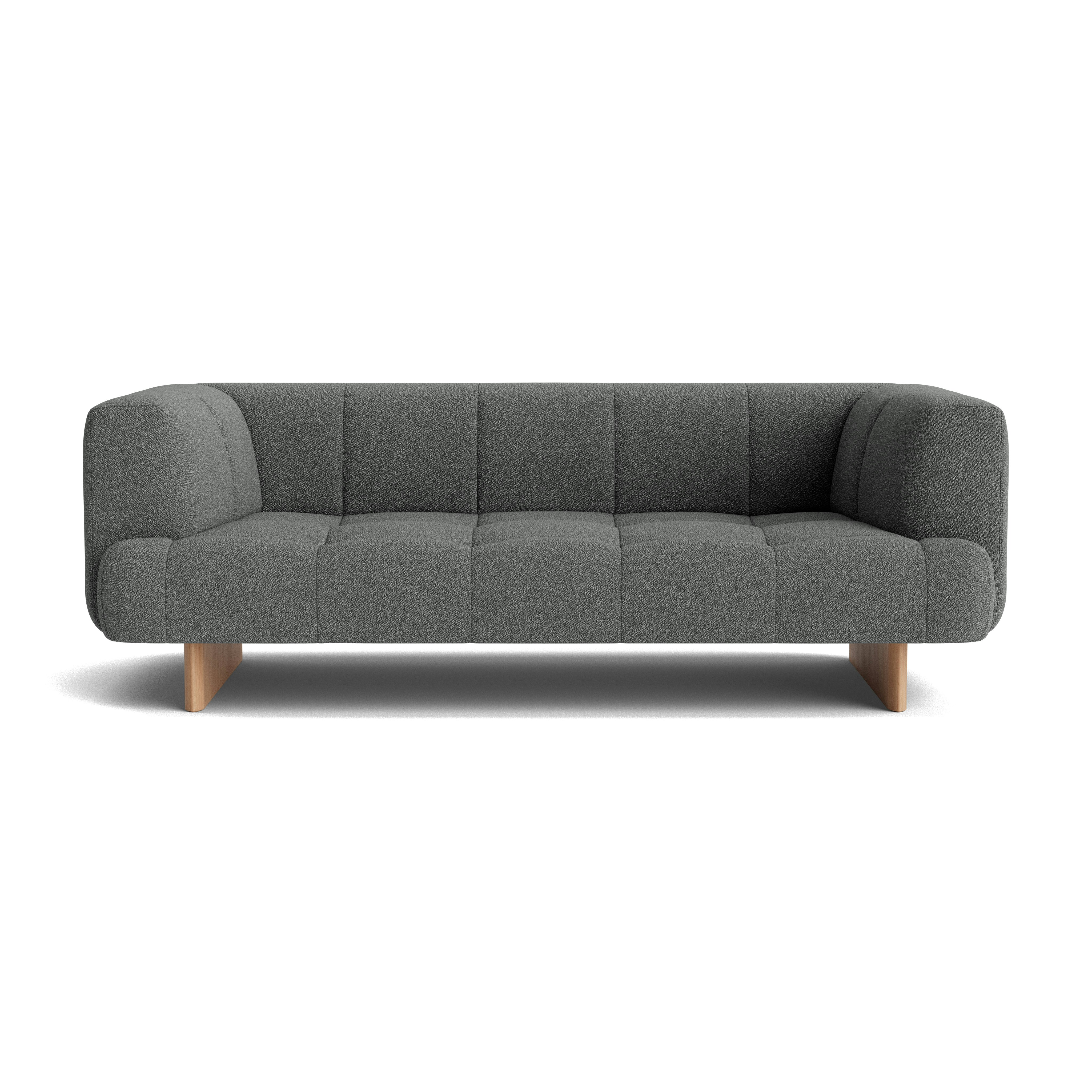 Quilton Lift Sofa - 2-Seat Sofa, Flamiber, Charcoal, Lacquered Oak