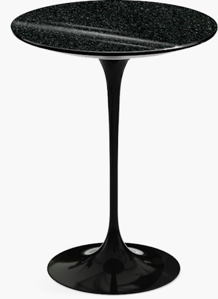 Saarinen Side Table - 16",  Round,  Granite,  Black Andes,  Black"