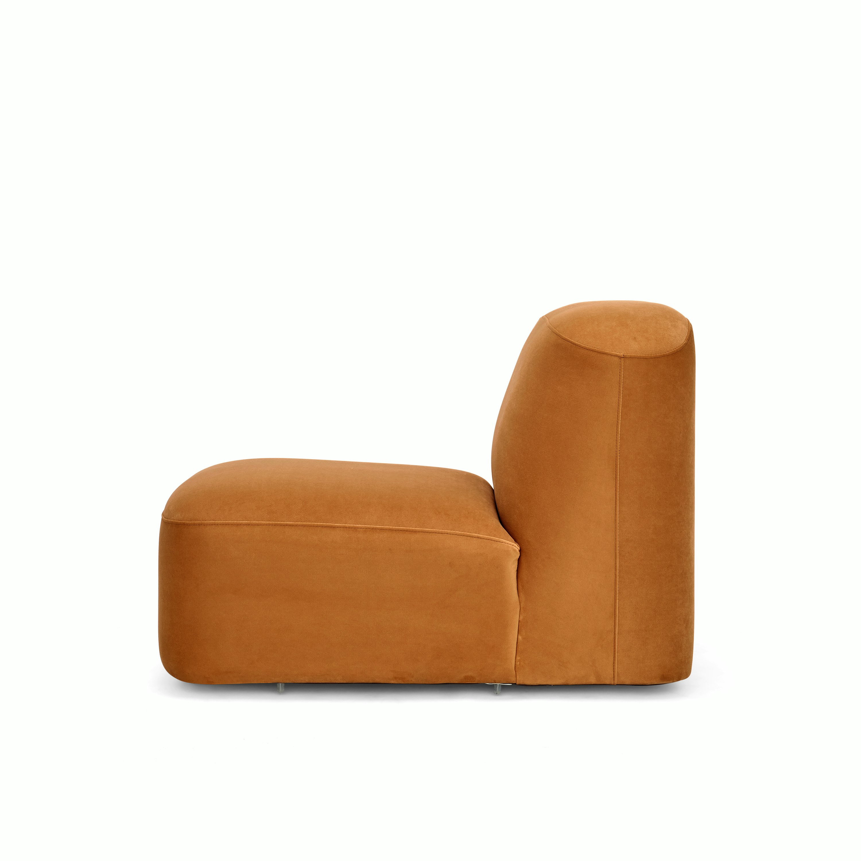 Muse Armless Single Seater, Velvet Caramel