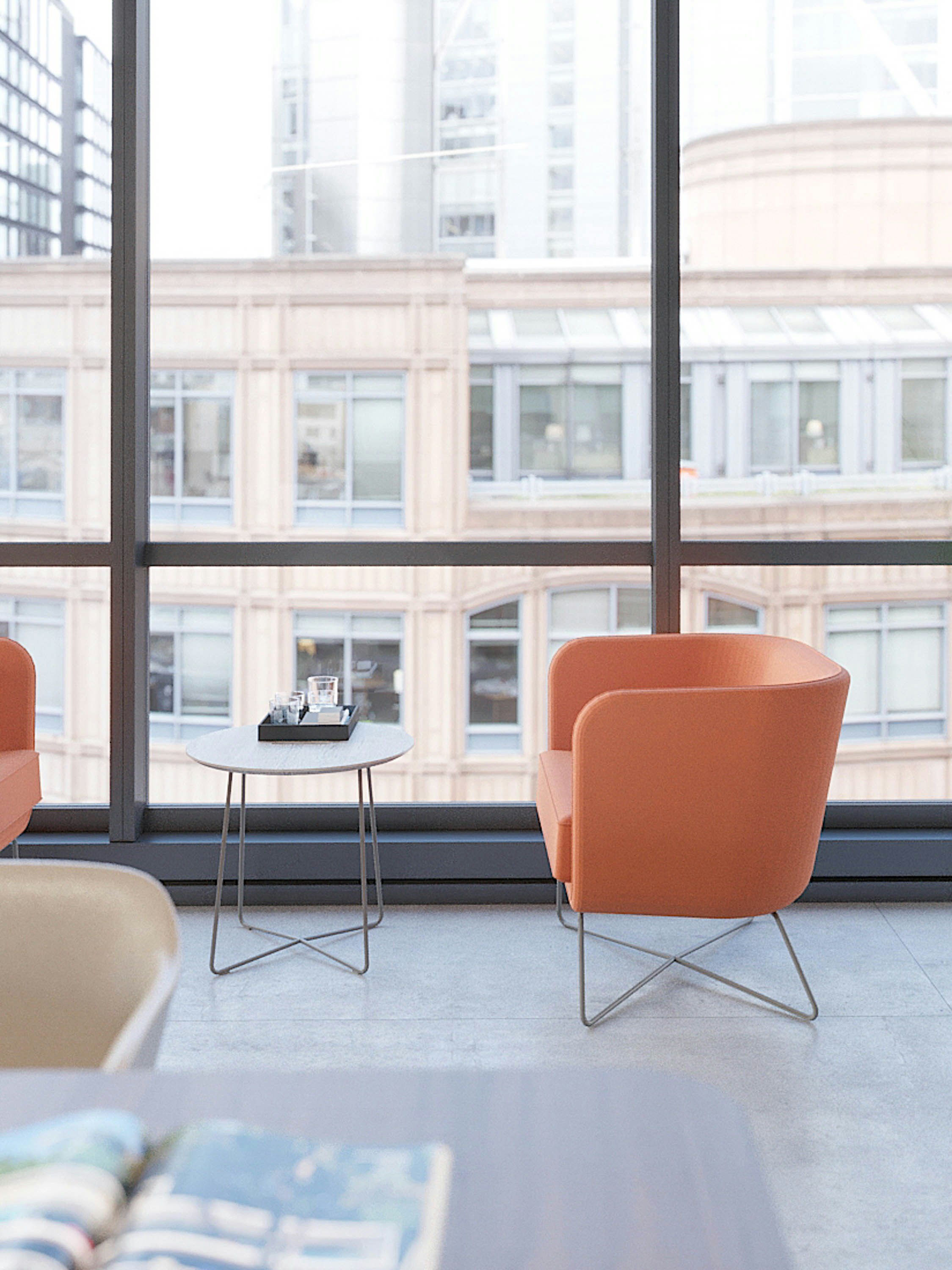 Rockwell Unscripted Occasional Table Side Table Club Chair Wire Base