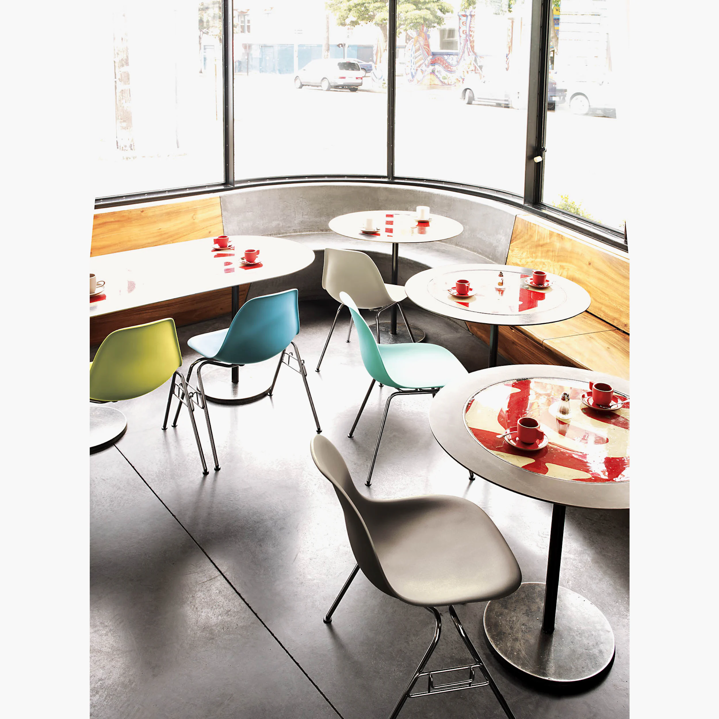 Eames Molded Plastic Side Chair, Stacking Base Eames Molded Plastic Side Chair, Stacking Base